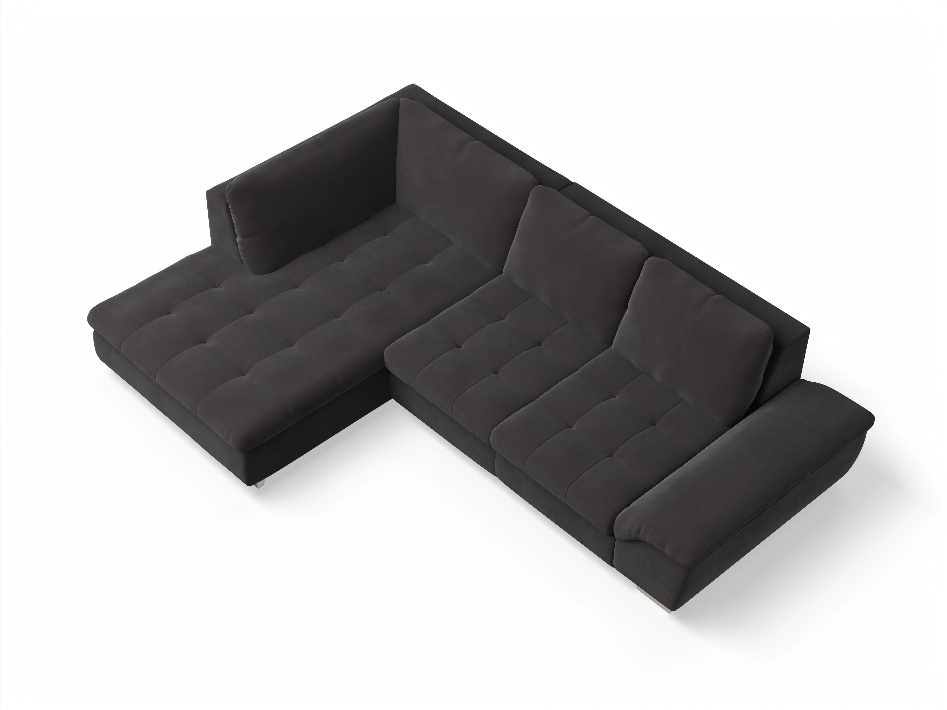 Ansicht des Produktes SC Smart 1007 Ecksofa links Abschluss offen in Stoff Grau