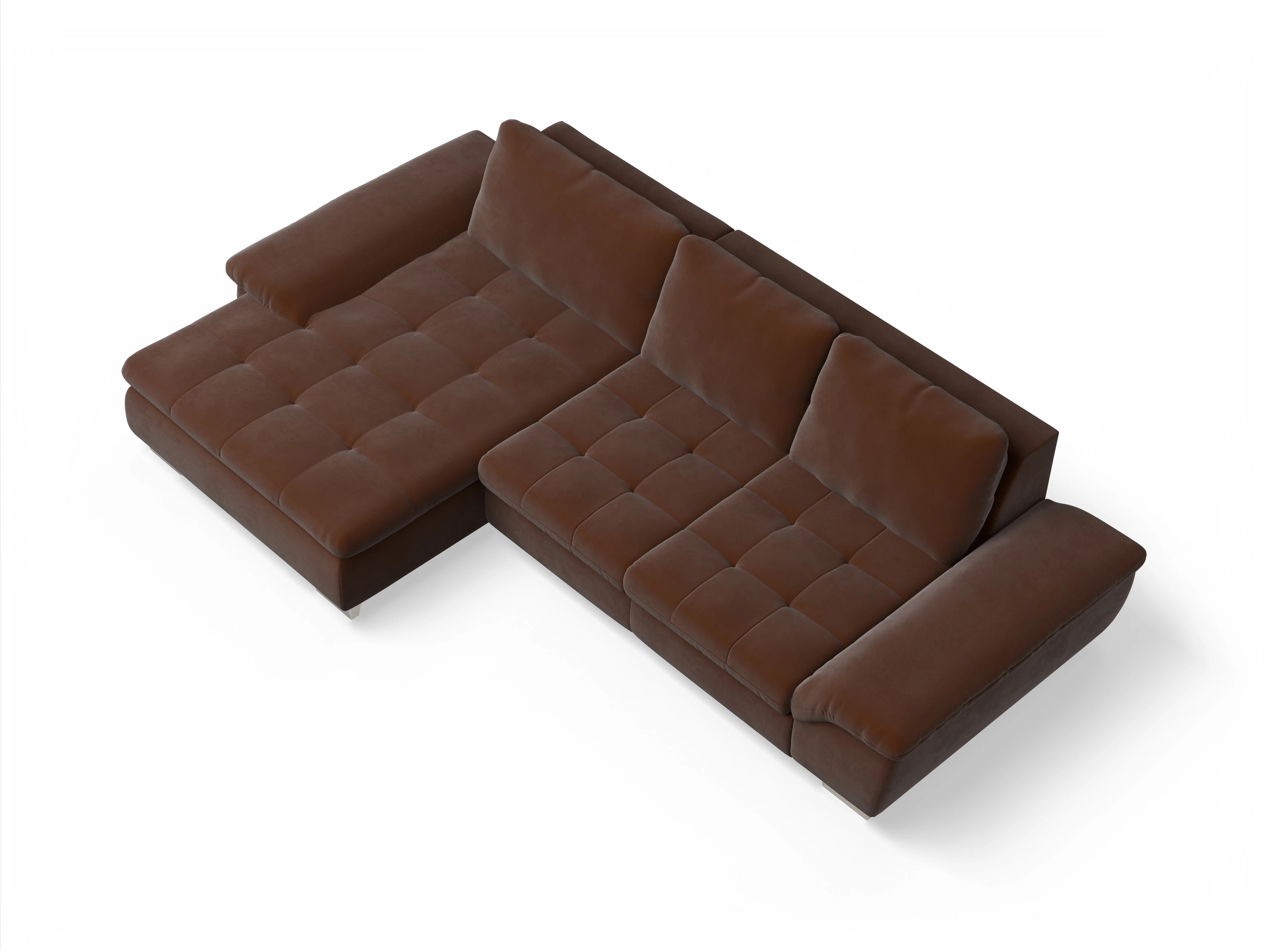 Ansicht des Produktes SC Smart 1007 Ecksofa links Abschluss offen in Stoff Braun
