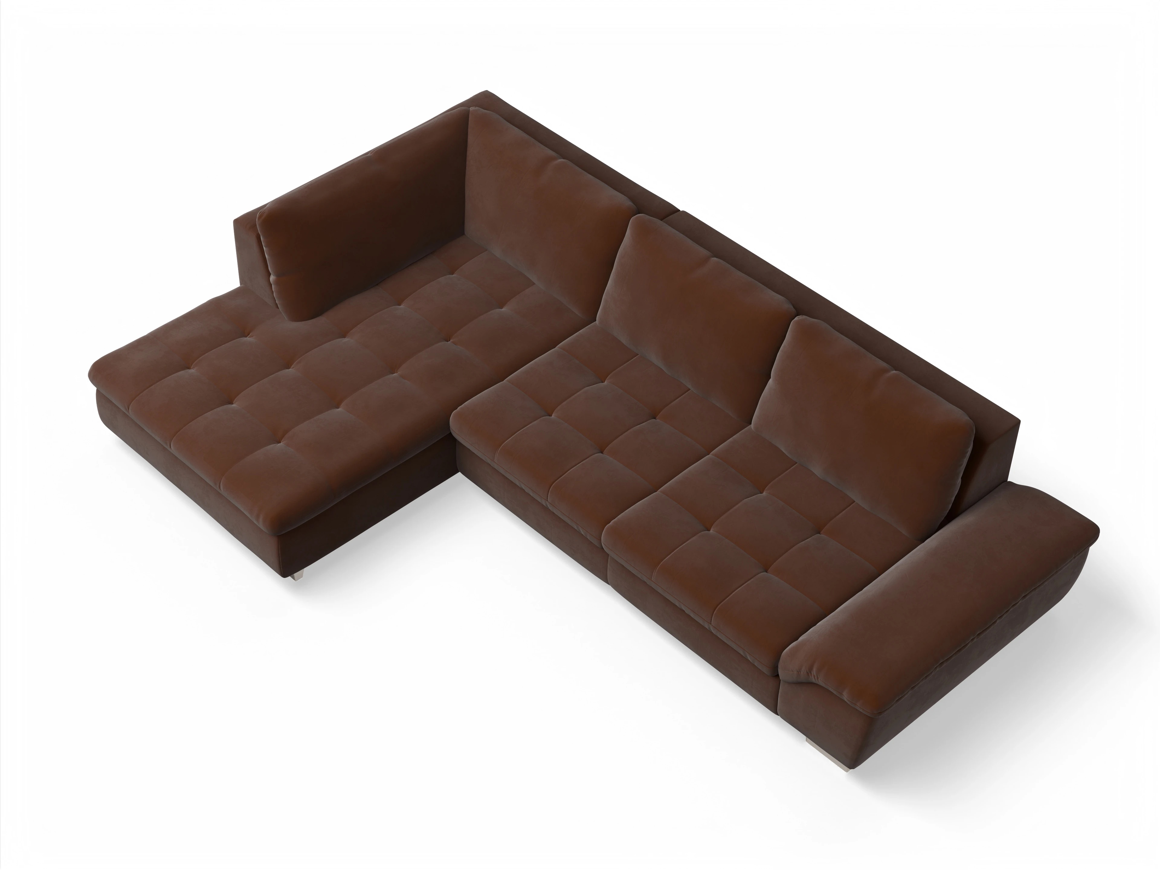 Ansicht des Produktes SC Smart 1007 Ecksofa links Abschluss offen in Stoff Braun