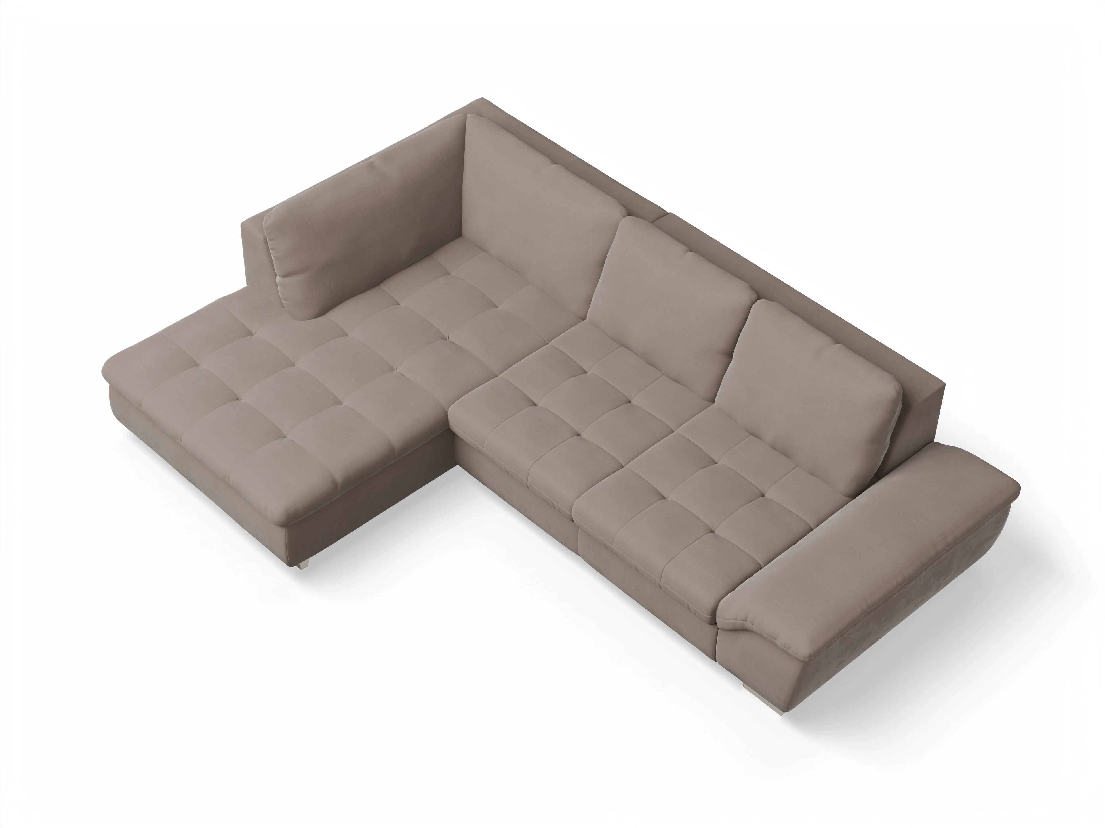 Ansicht des Produktes SC Smart 1007 Ecksofa links Abschluss offen in Stoff Braun