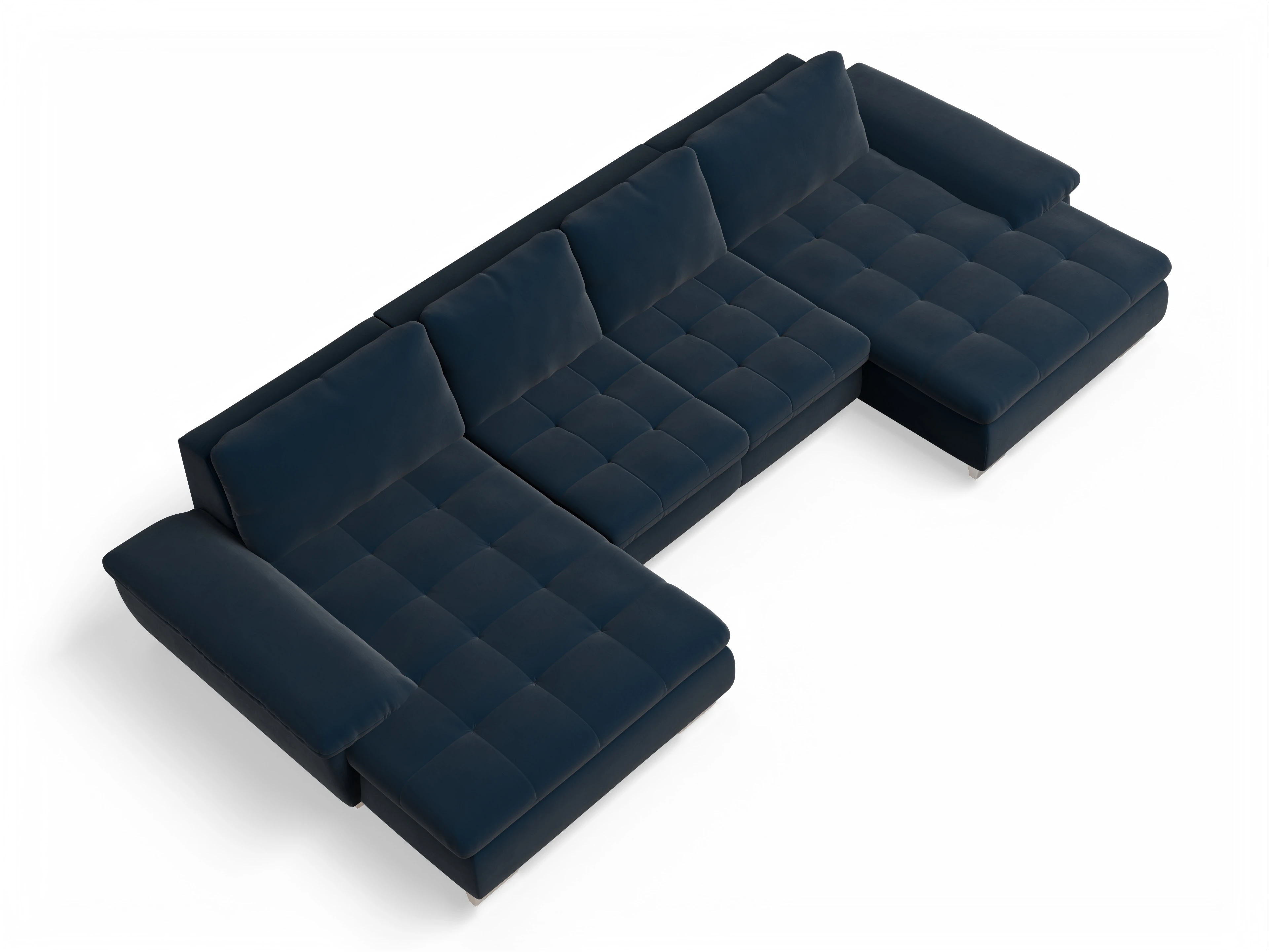 Ansicht des Produktes SC Smart 1007 Wohnlandschaft offen beidseitig in Stoff Blau