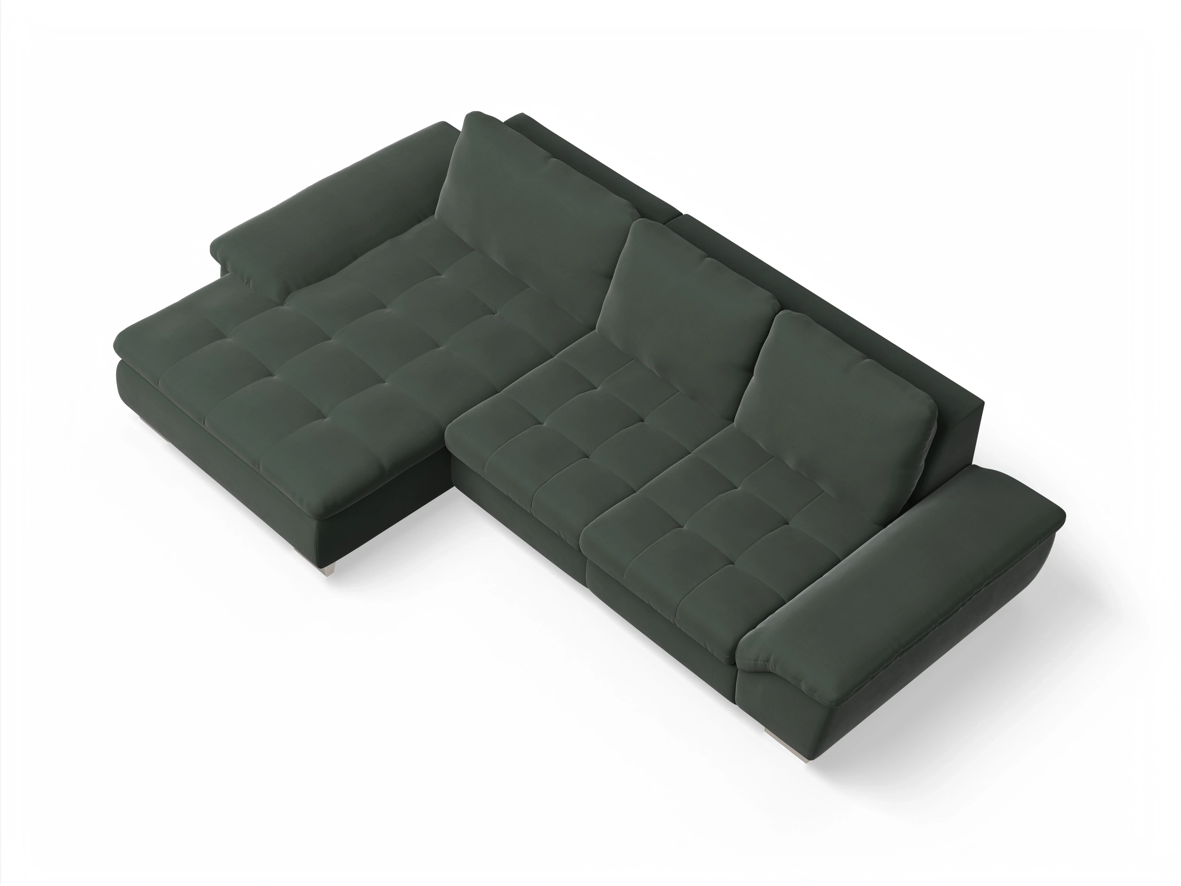 Ansicht des Produktes SC Smart 1007 Ecksofa links Abschluss offen in Stoff Grün