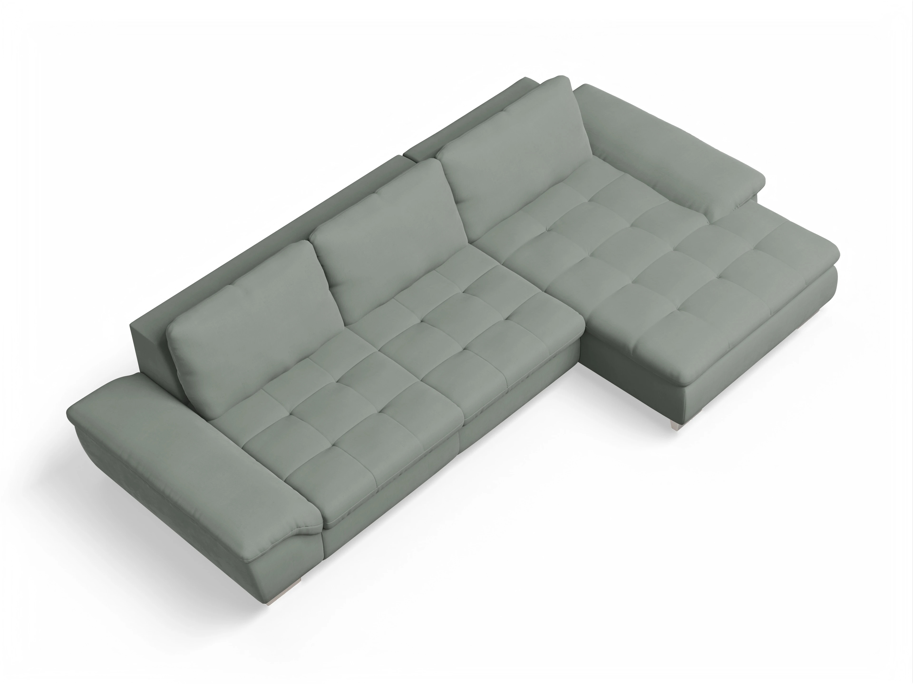 Ansicht des Produktes SC Smart 1007 Ecksofa rechts Abschluss offen in Stoff Grau