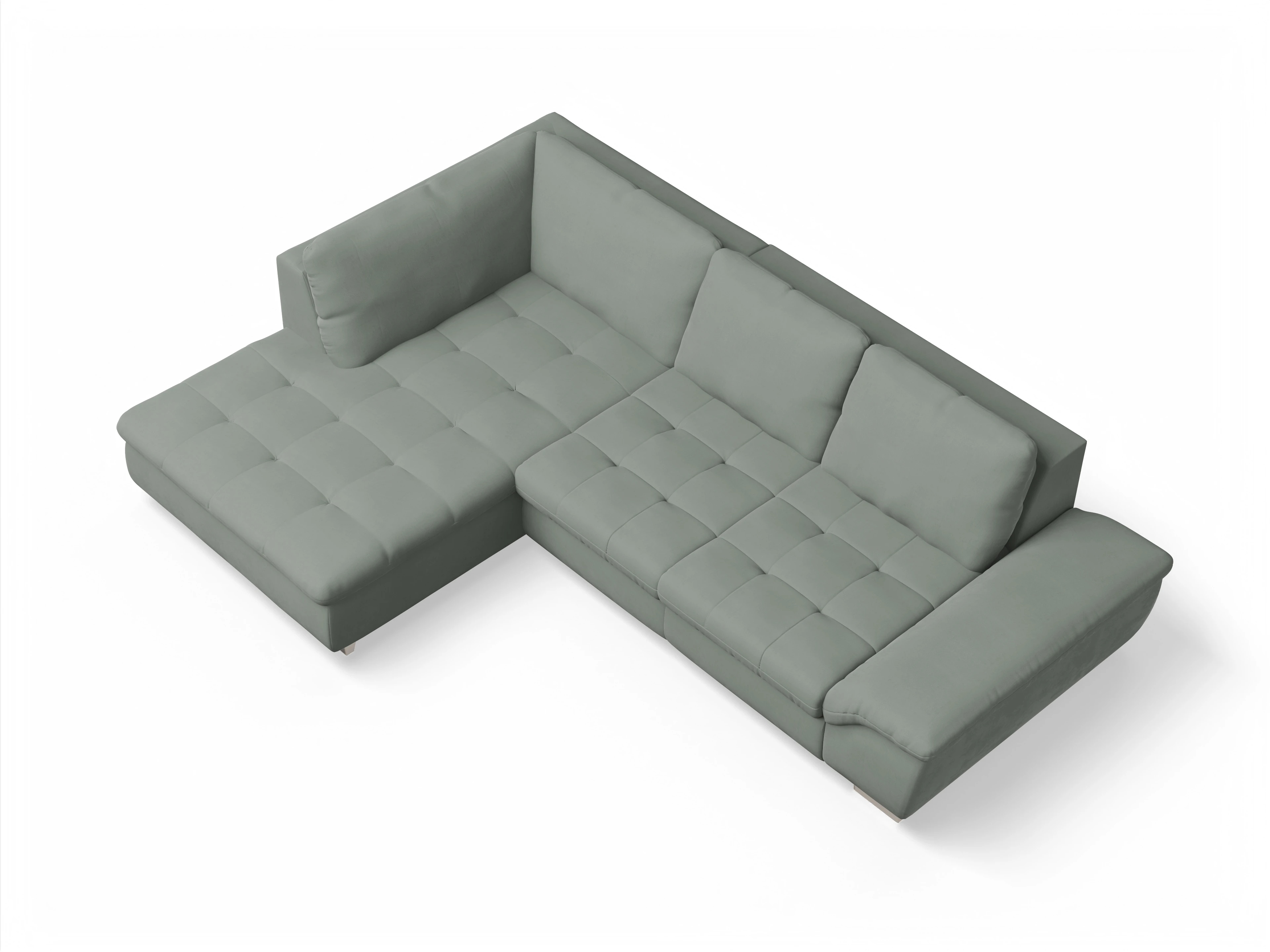 Ansicht des Produktes SC Smart 1007 Ecksofa links Abschluss offen in Stoff Grau