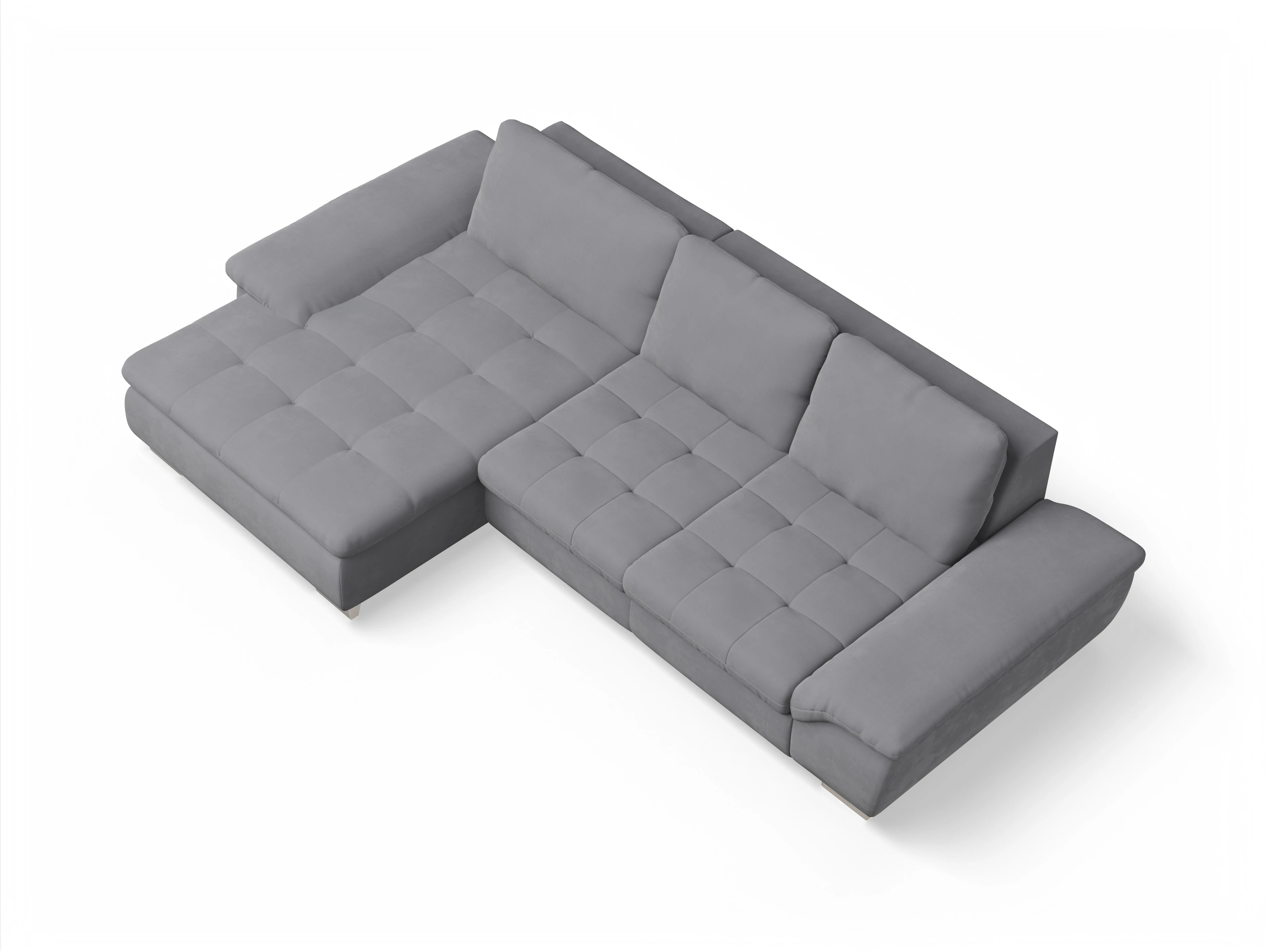 Ansicht des Produktes SC Smart 1007 Ecksofa links Abschluss offen in Stoff Grau
