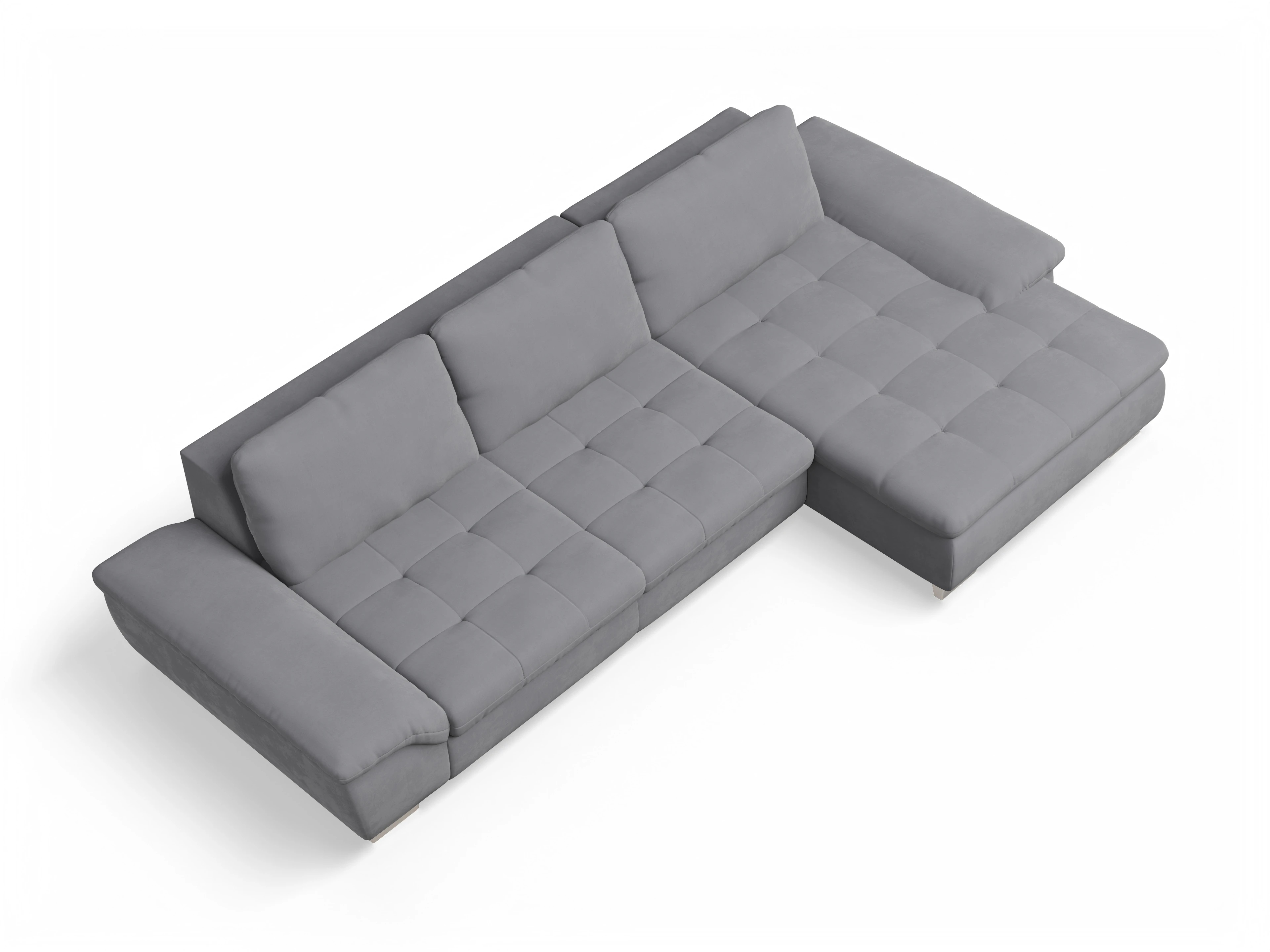 Ansicht des Produktes SC Smart 1007 Ecksofa rechts Abschluss offen in Stoff Grau