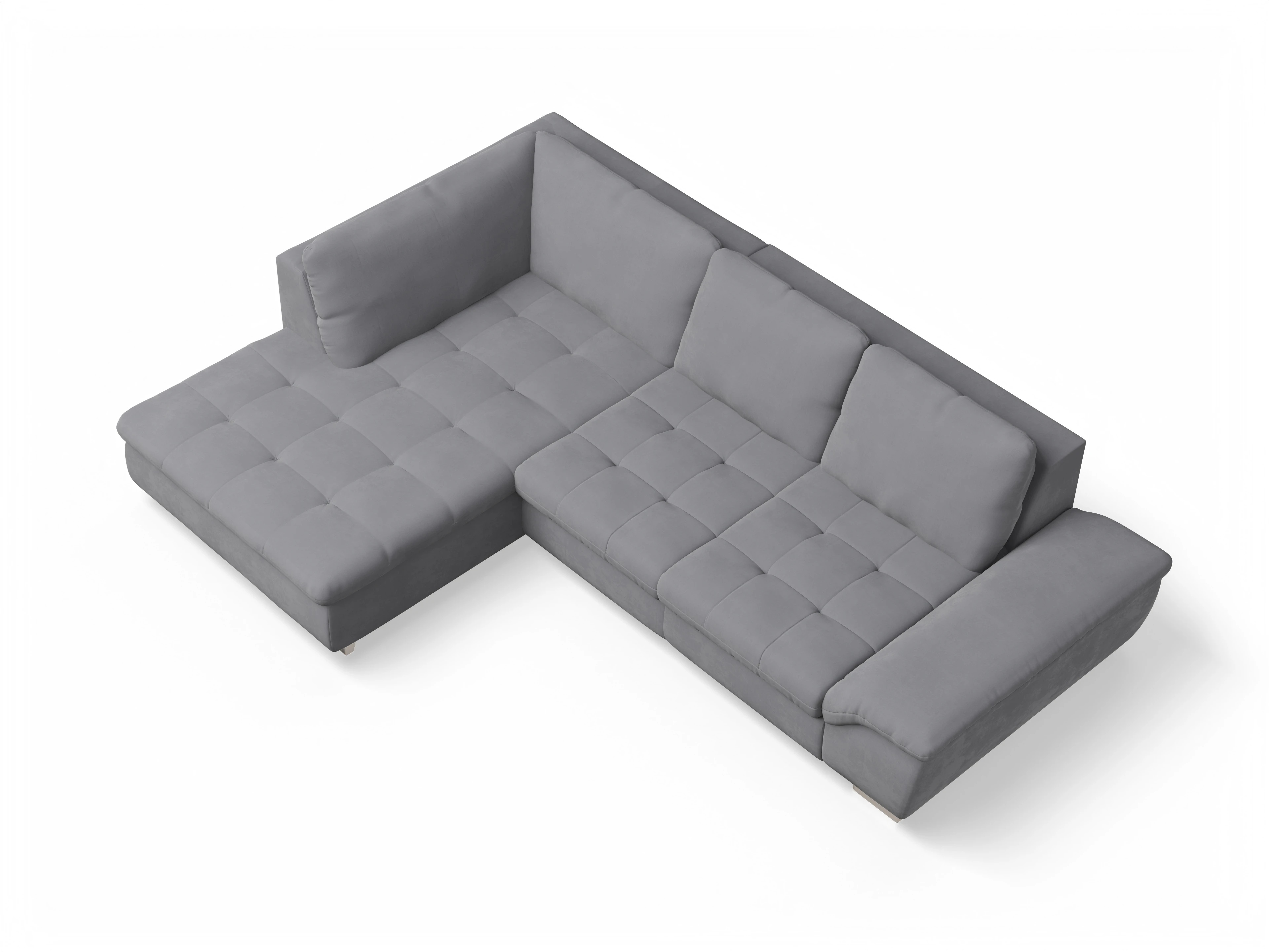 Ansicht des Produktes SC Smart 1007 Ecksofa links Abschluss offen in Stoff Grau