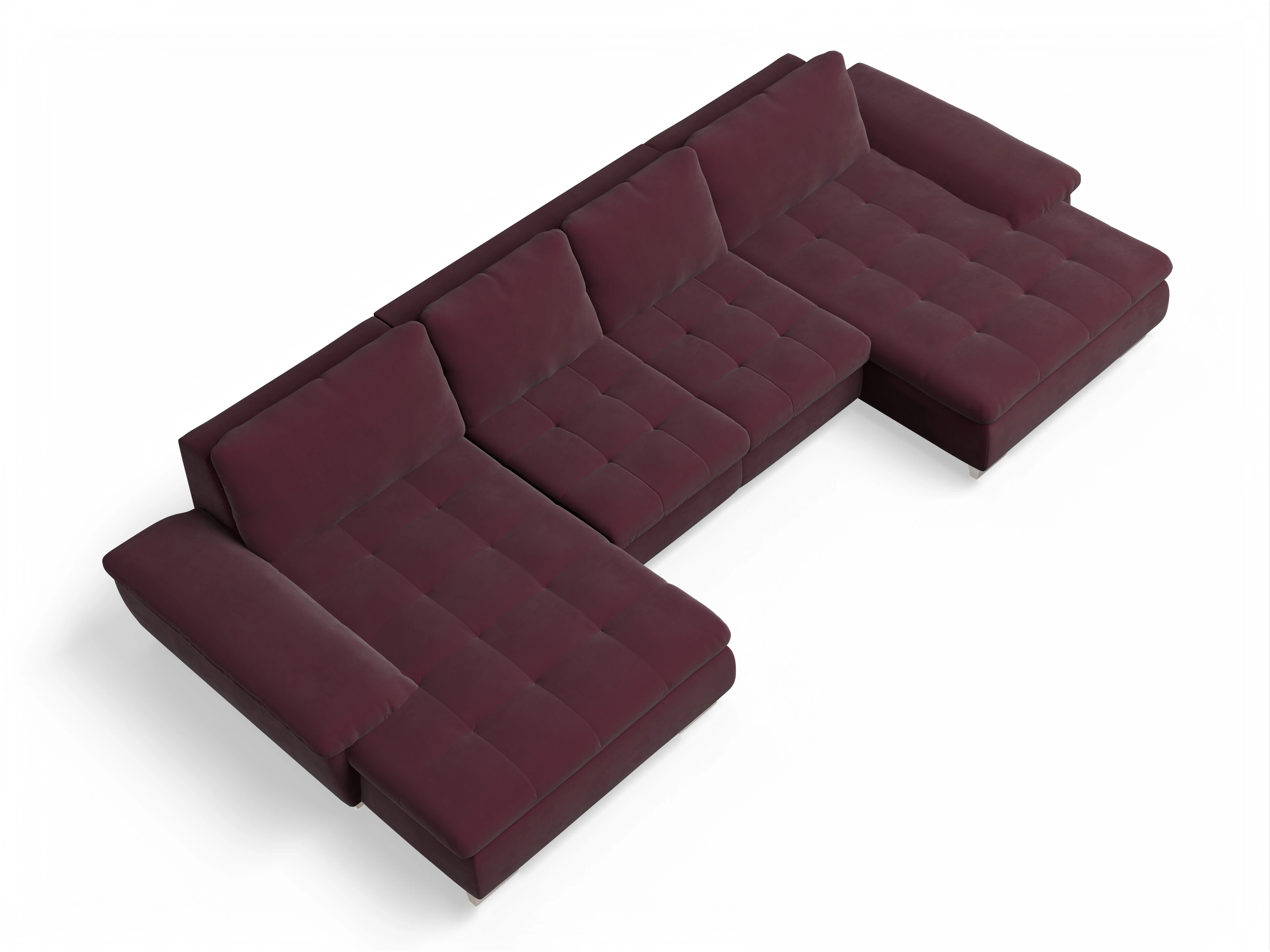 Ansicht des Produktes SC Smart 1007 Wohnlandschaft offen beidseitig in Stoff Rot