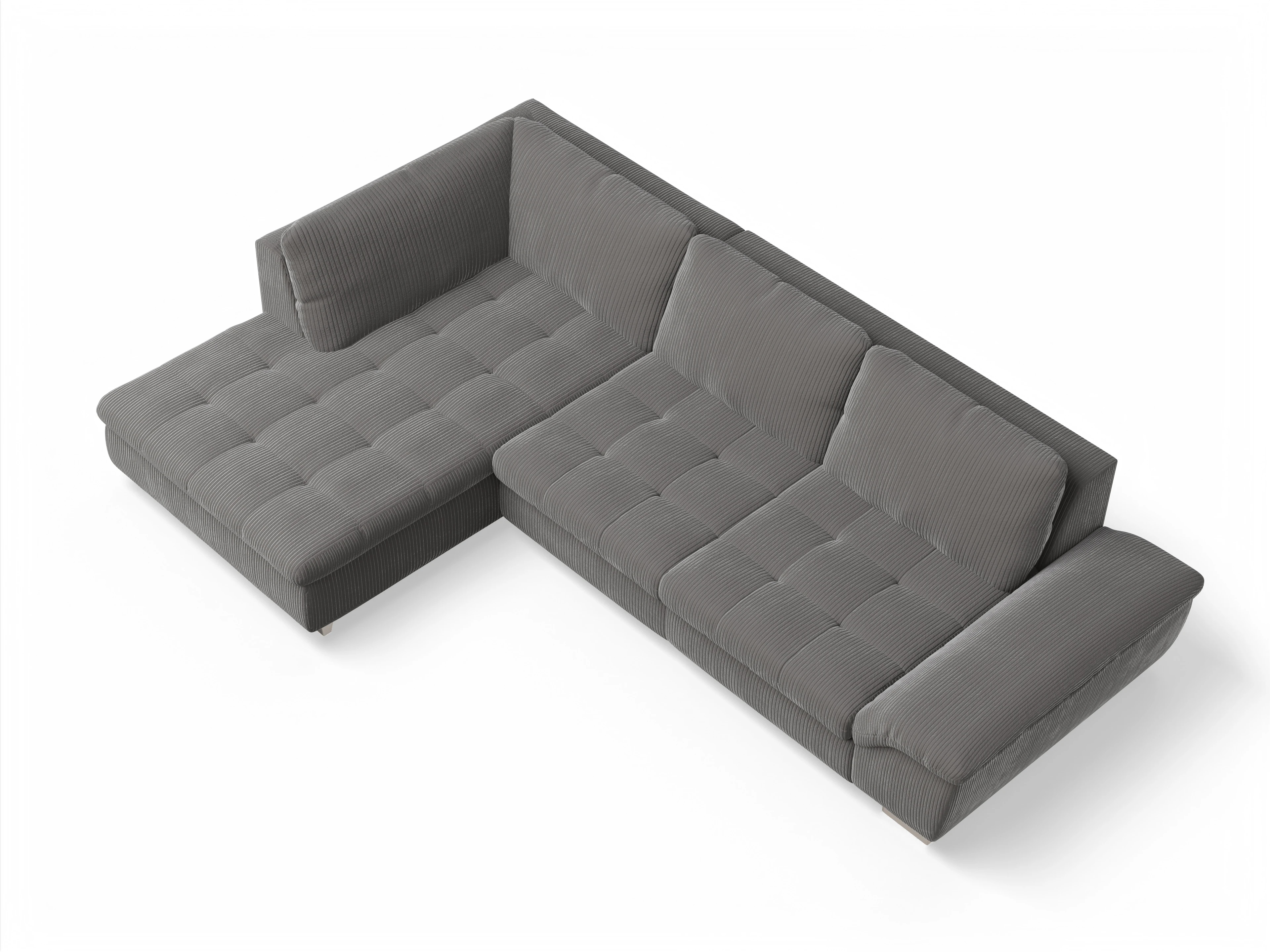 Ansicht des Produktes SC Smart 1007 Ecksofa links Abschluss offen in Stoff Grau