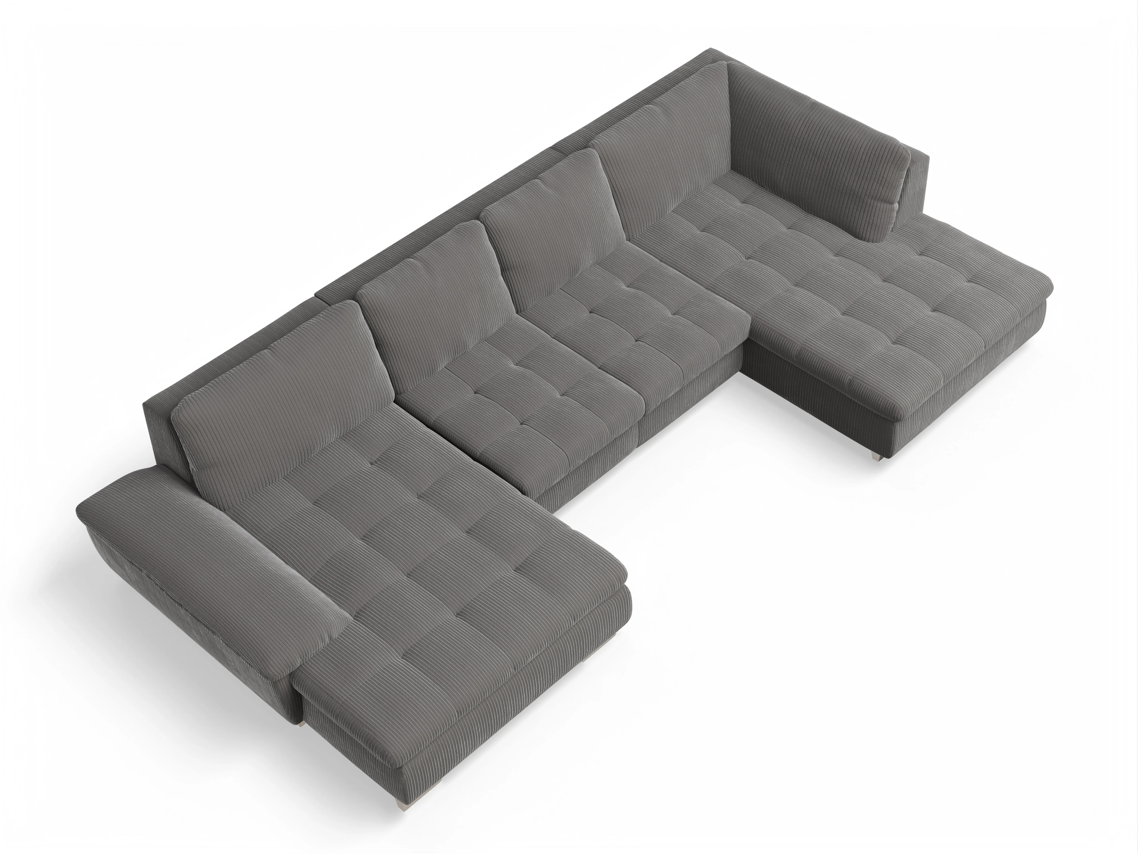 Ansicht des Produktes SC Smart 1007 Wohnlandschaft offen beidseitig in Stoff Grau