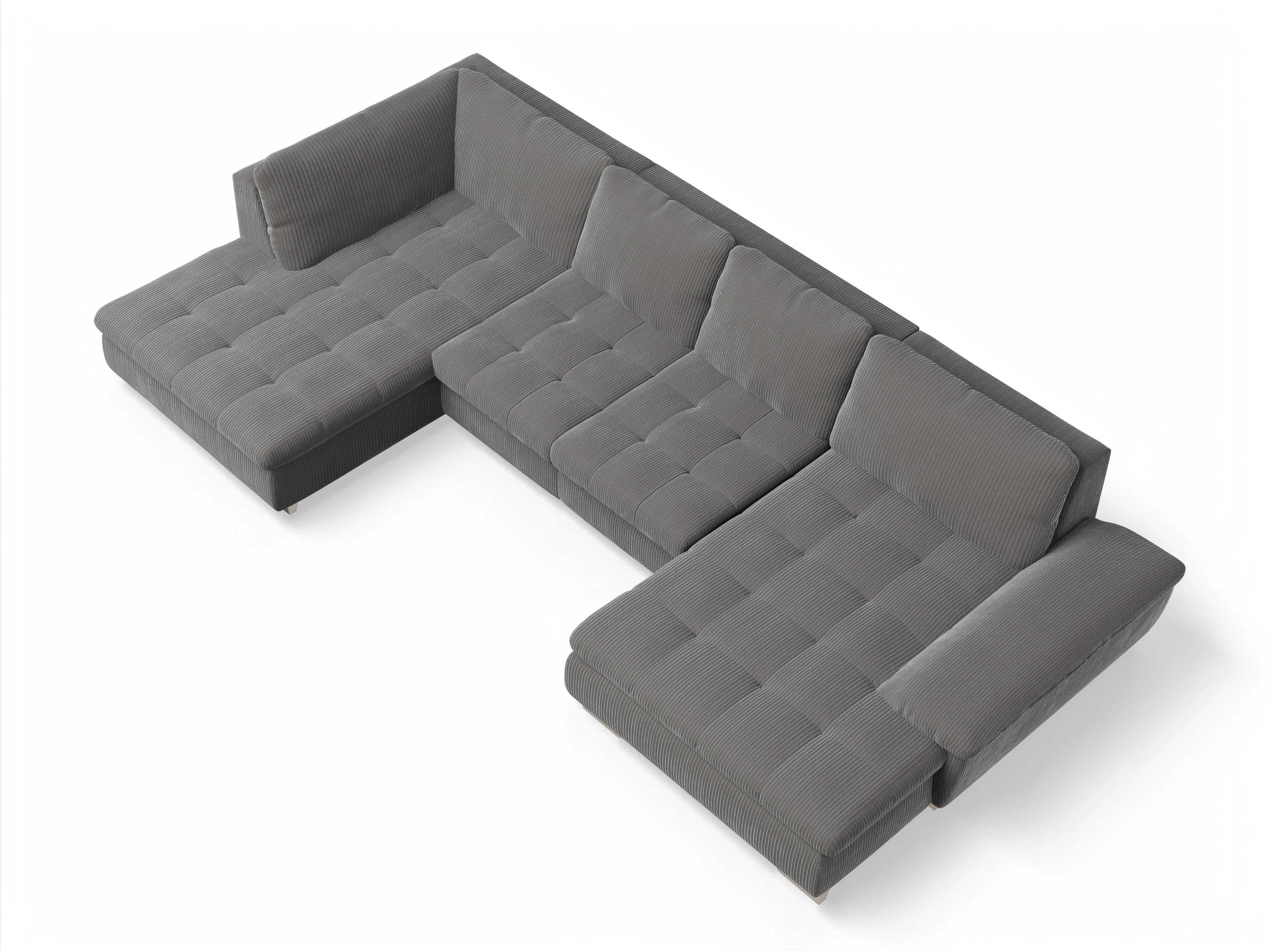 Ansicht des Produktes SC Smart 1007 Wohnlandschaft offen beidseitig in Stoff Grau