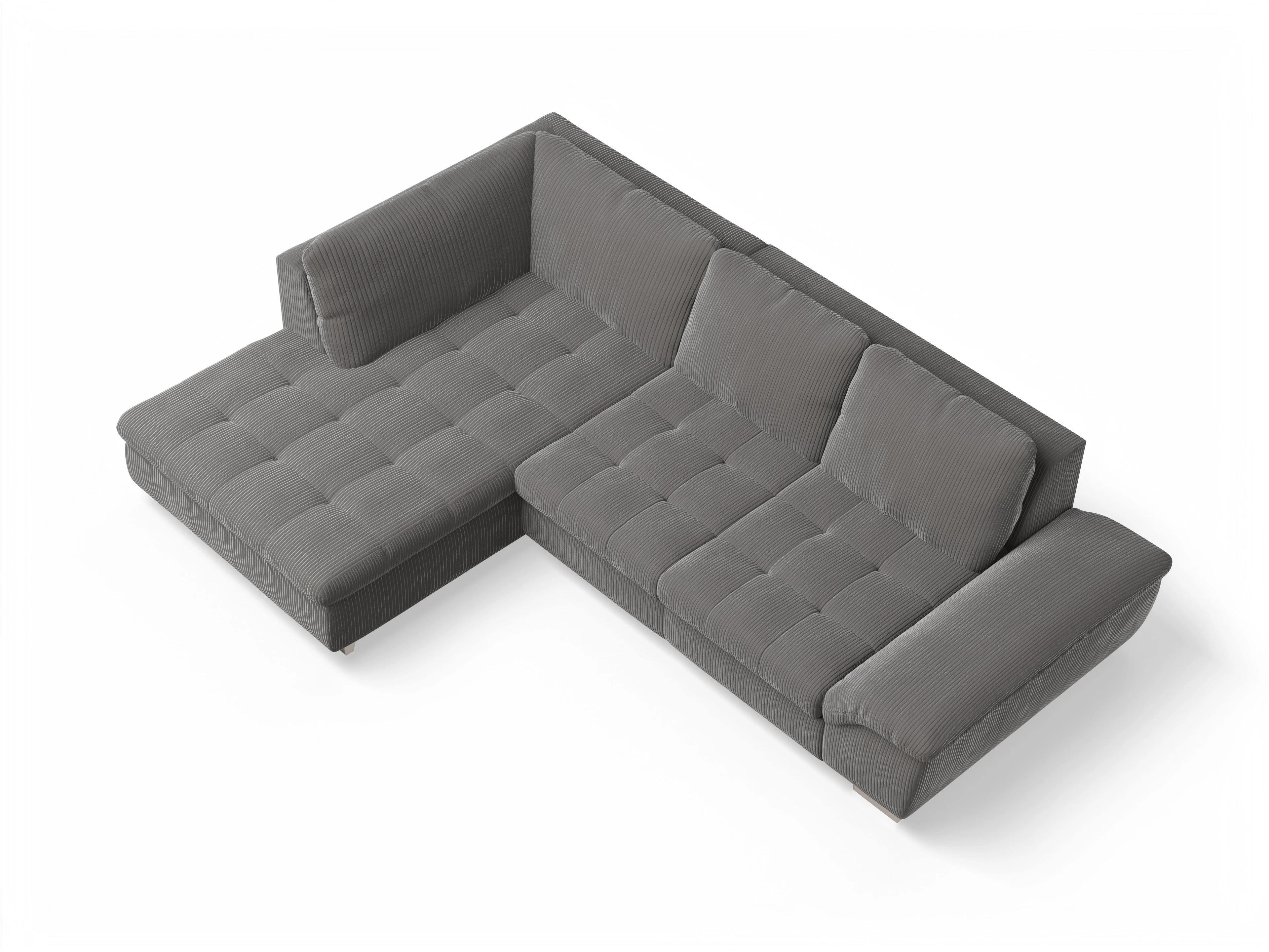 Ansicht des Produktes SC Smart 1007 Ecksofa links Abschluss offen in Stoff Grau
