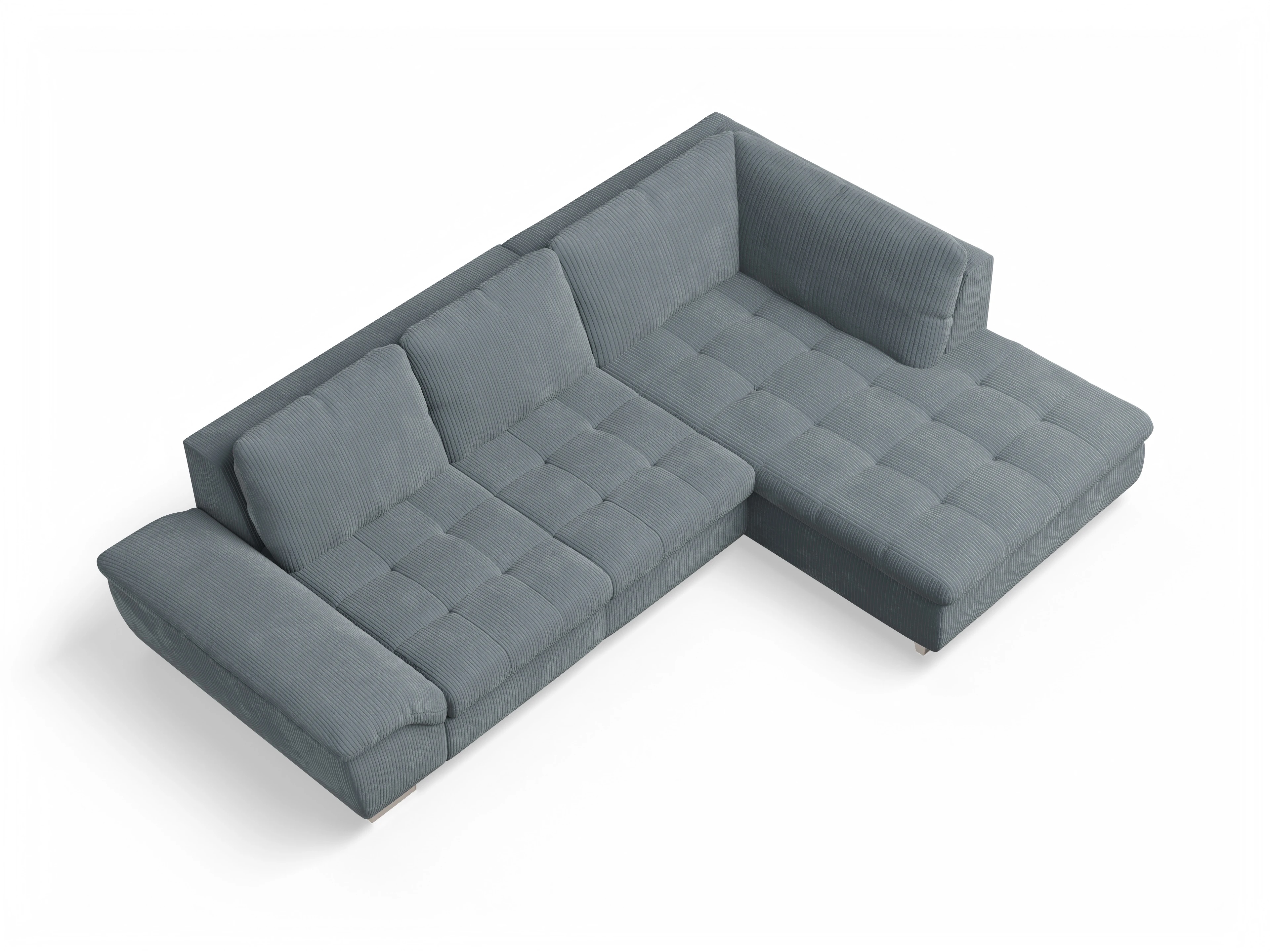 Ansicht des Produktes SC Smart 1007 Ecksofa rechts Abschluss offen in Stoff Blau