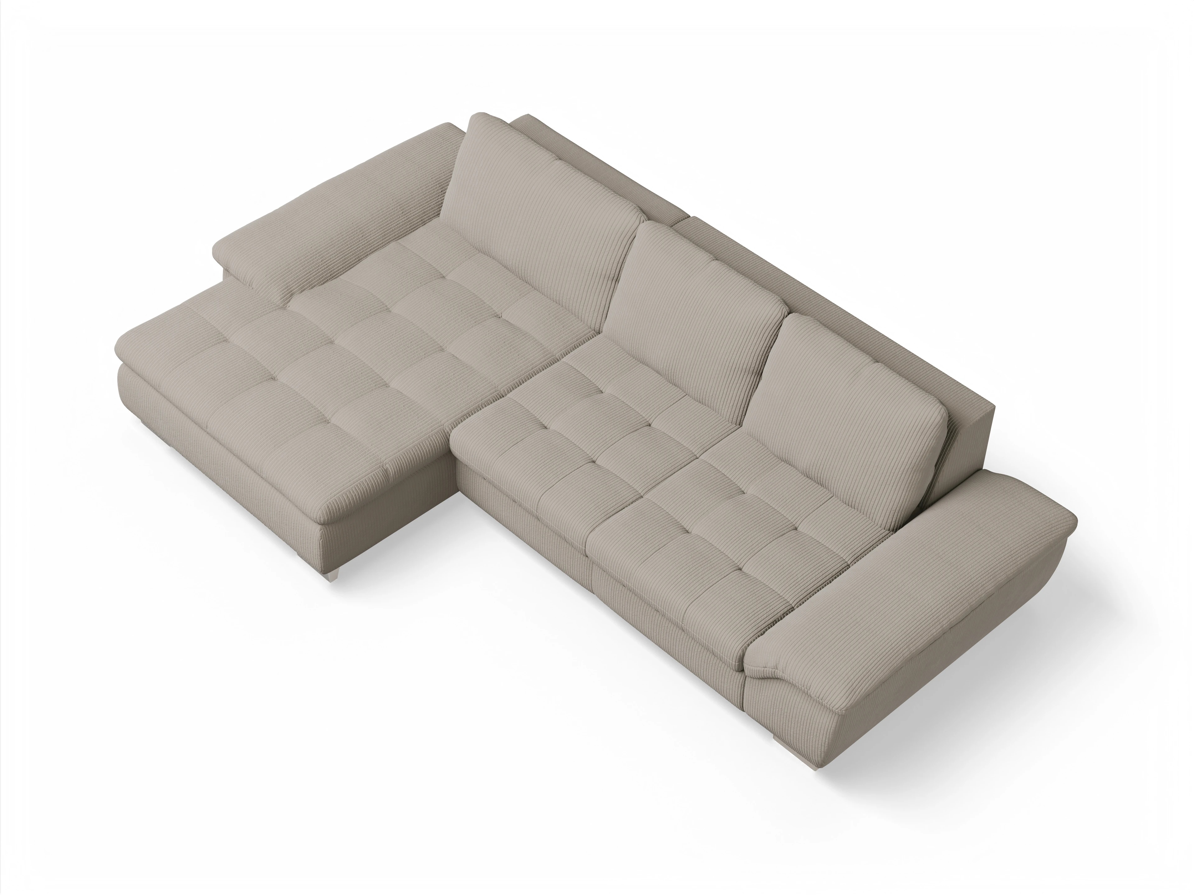 Ansicht des Produktes SC Smart 1007 Ecksofa links Abschluss offen in Stoff Beige