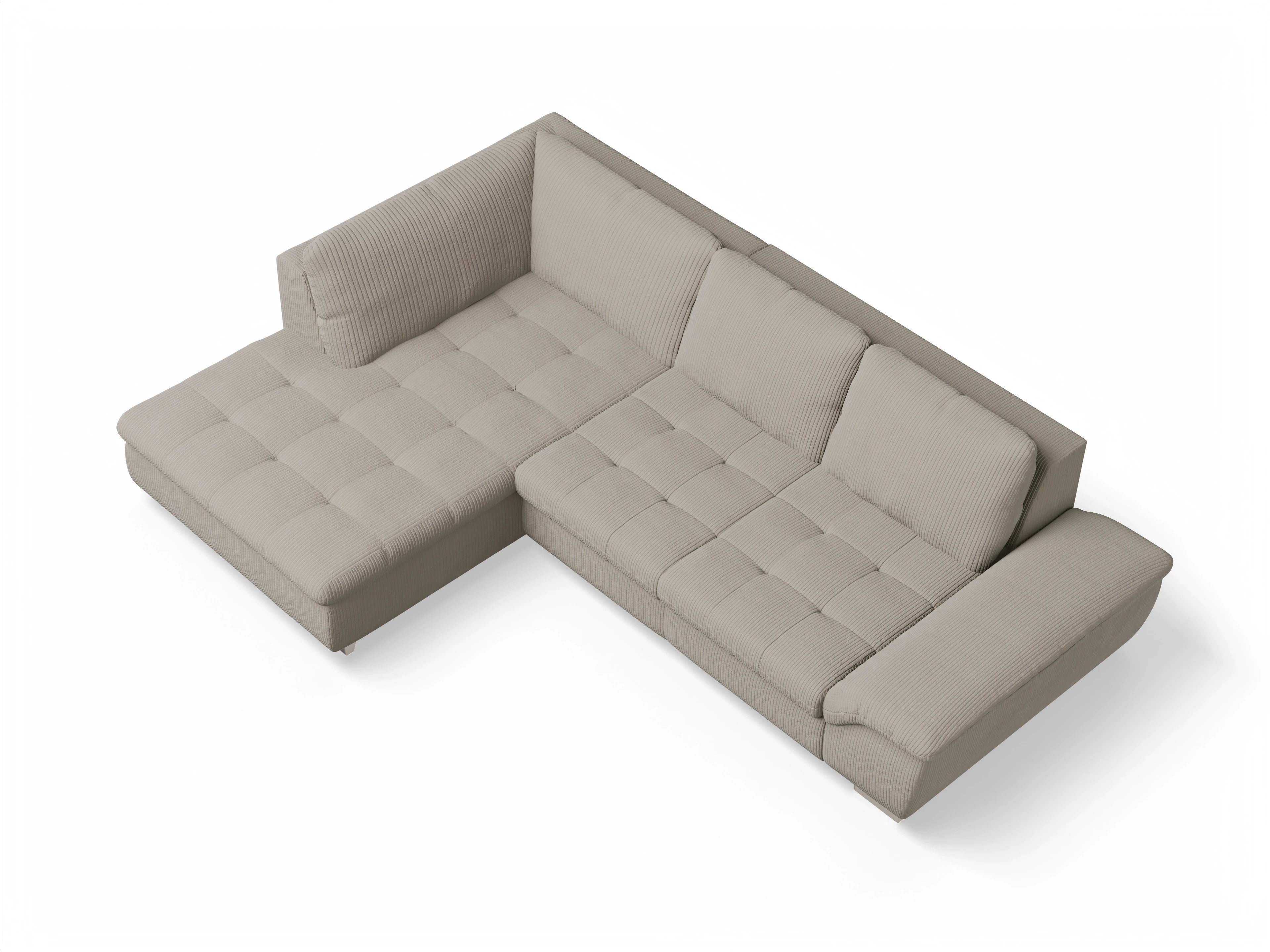 Ansicht des Produktes SC Smart 1007 Ecksofa links Abschluss offen in Stoff Beige