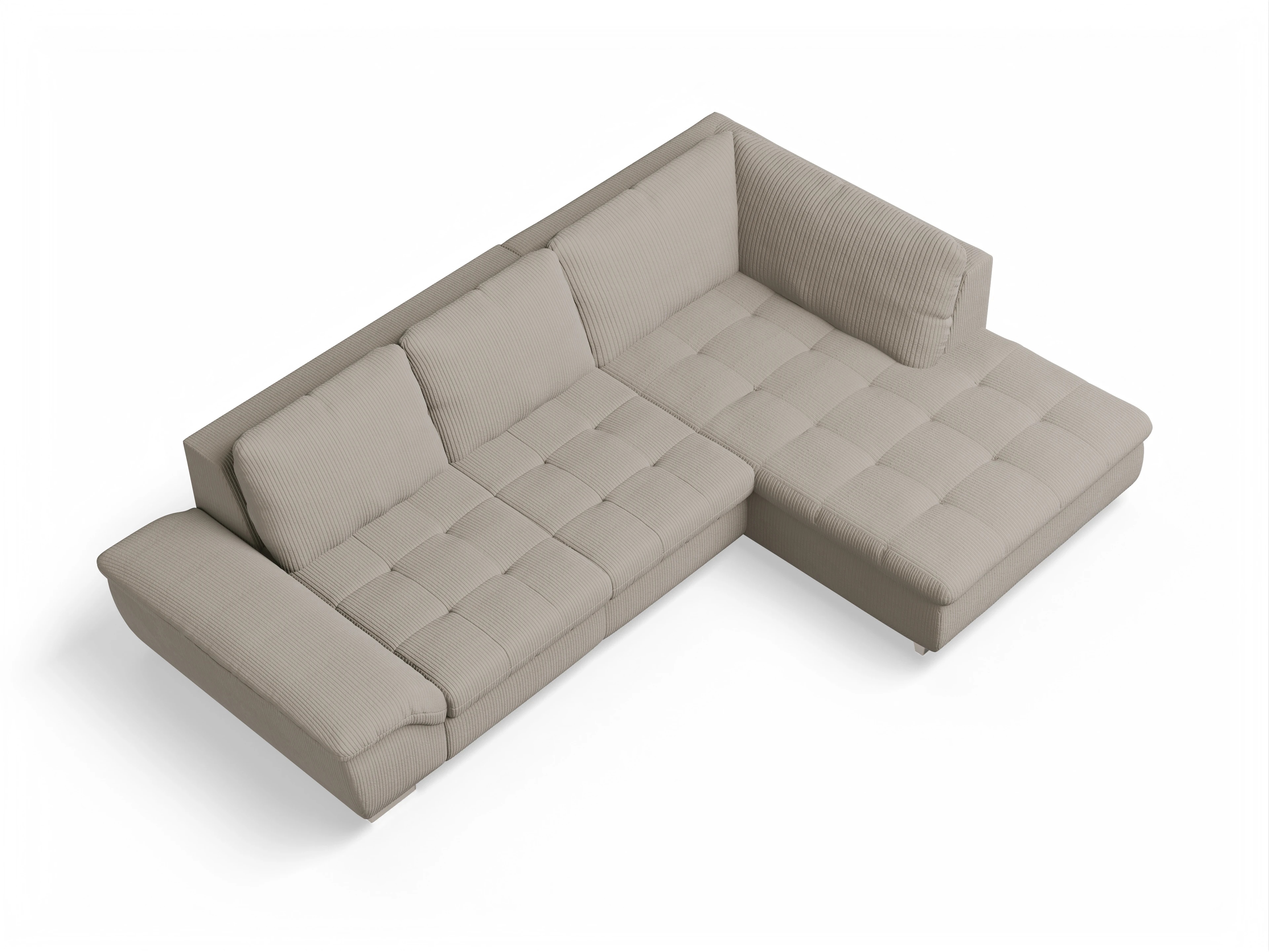 Ansicht des Produktes SC Smart 1007 Ecksofa rechts Abschluss offen in Stoff Beige