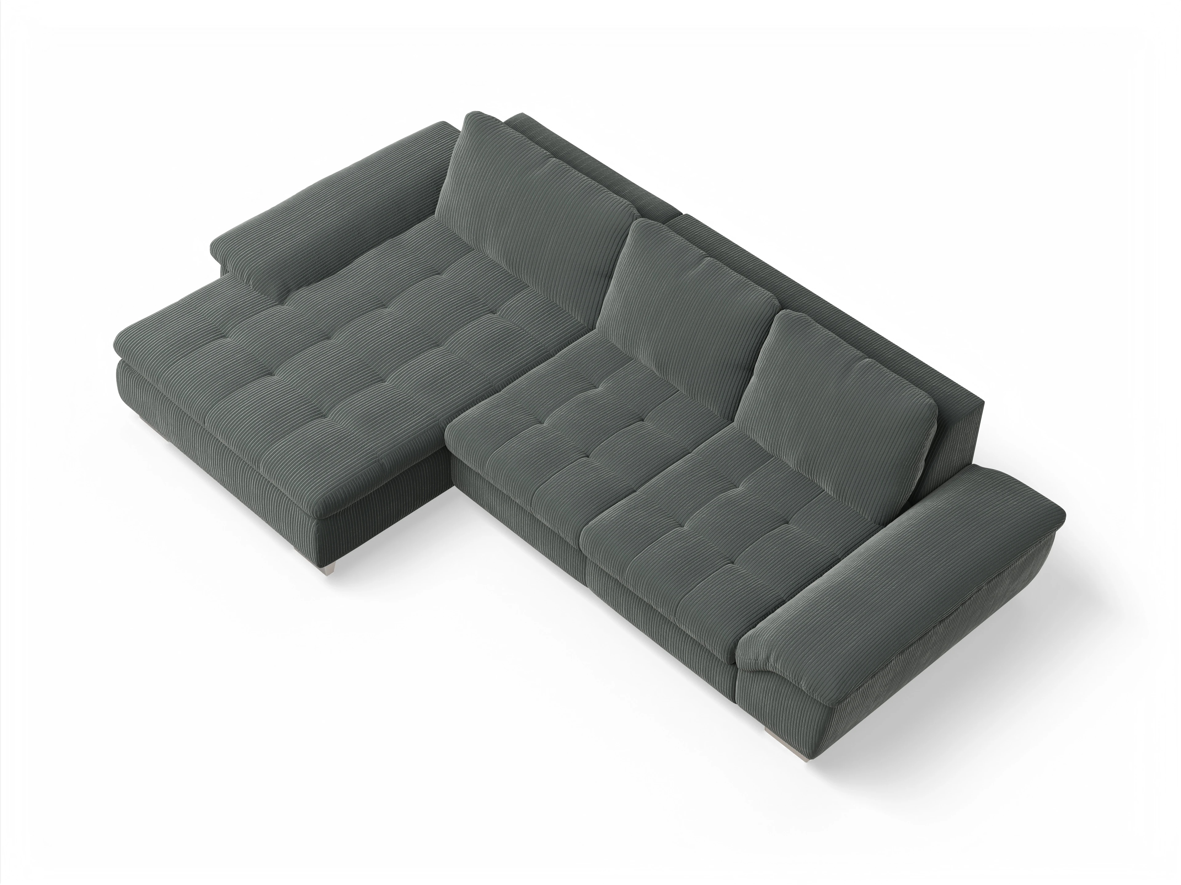 Sitz Concept smart 1007 Canape Medium L Ansicht des Produktes SC Smart 1007 Ecksofa links Abschluss offen in Stoff Grün