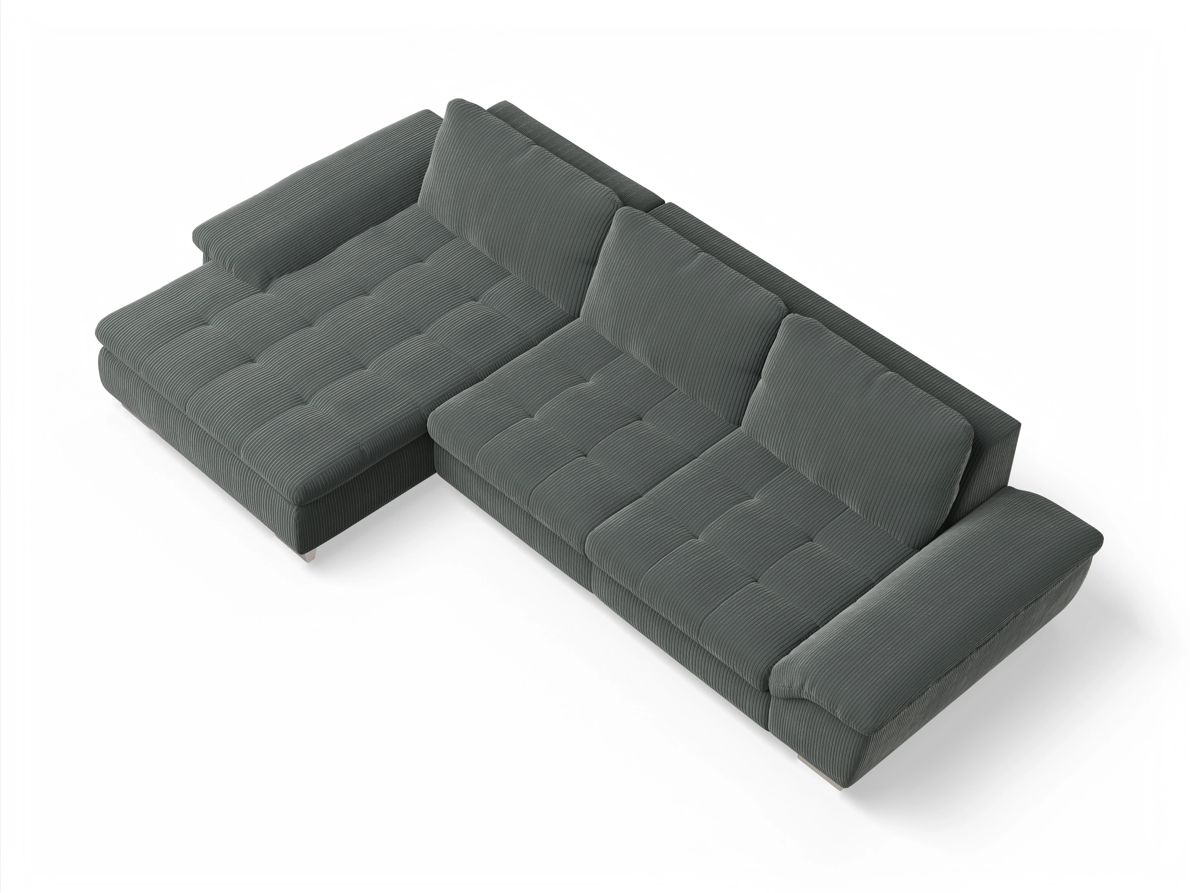 Ansicht des Produktes SC Smart 1007 Ecksofa links Abschluss offen in Stoff Grün