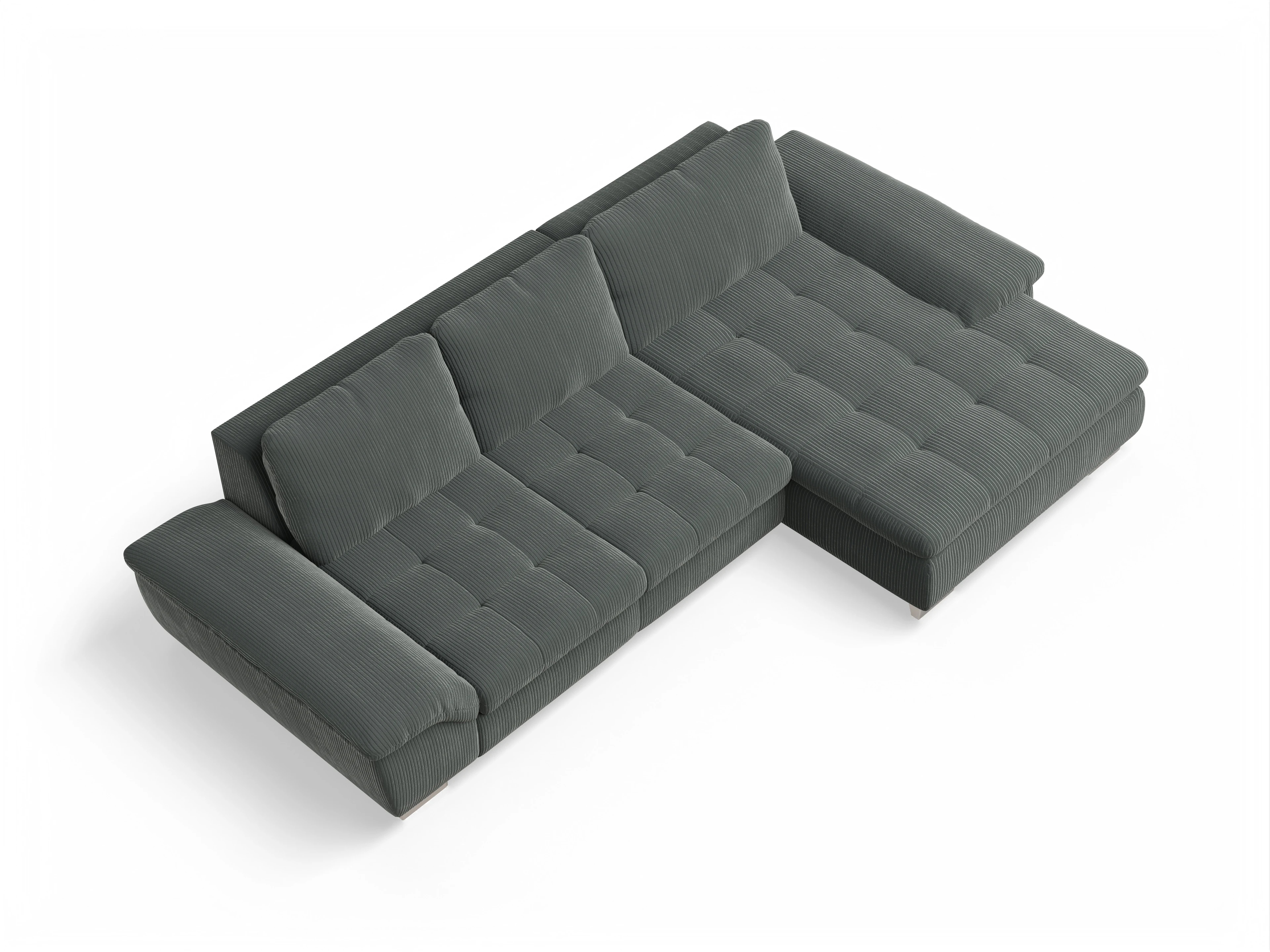 Ansicht des Produktes SC Smart 1007 Ecksofa rechts Abschluss offen in Stoff Grün