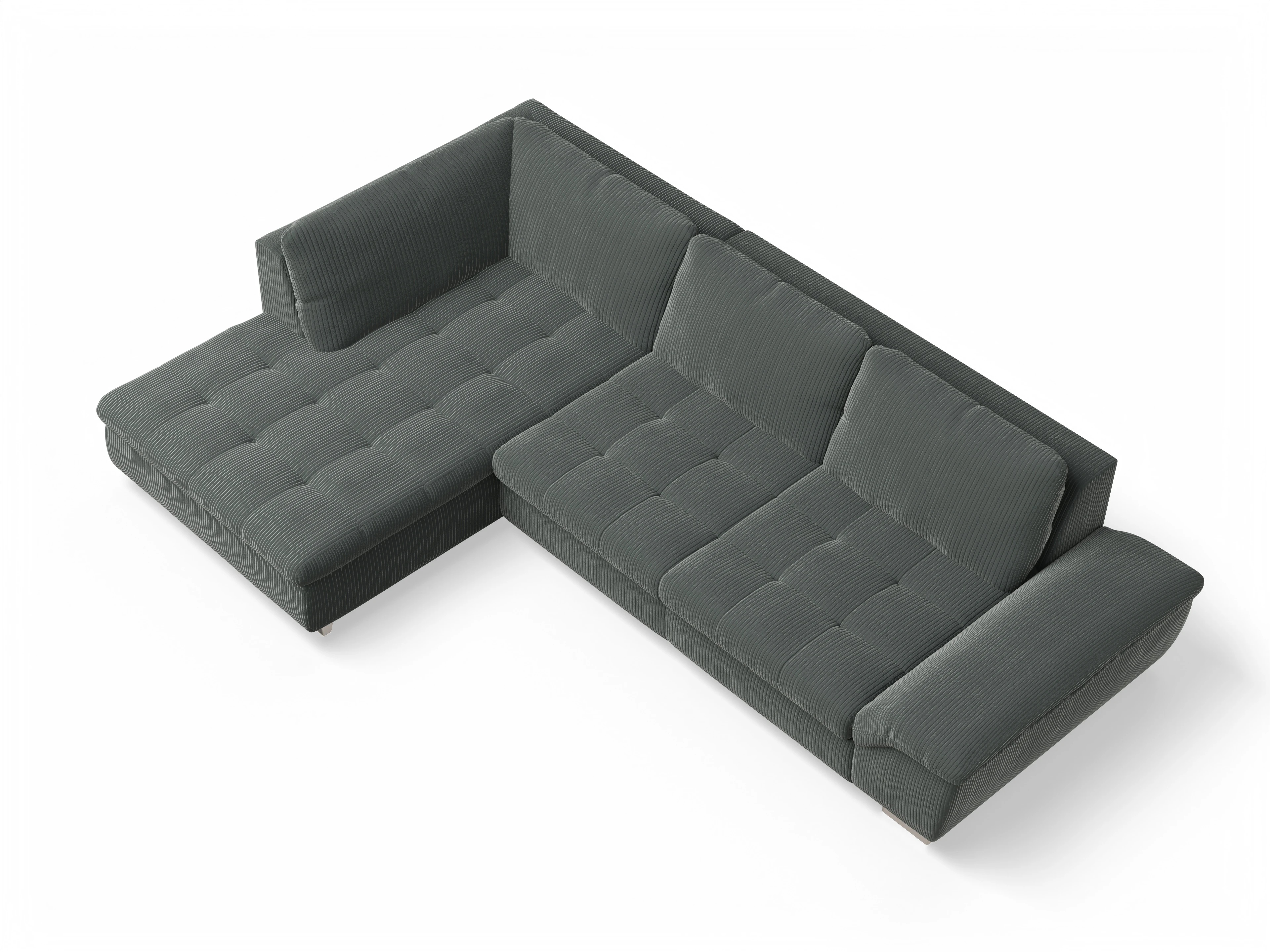 Ansicht des Produktes SC Smart 1007 Ecksofa links Abschluss offen in Stoff Grün