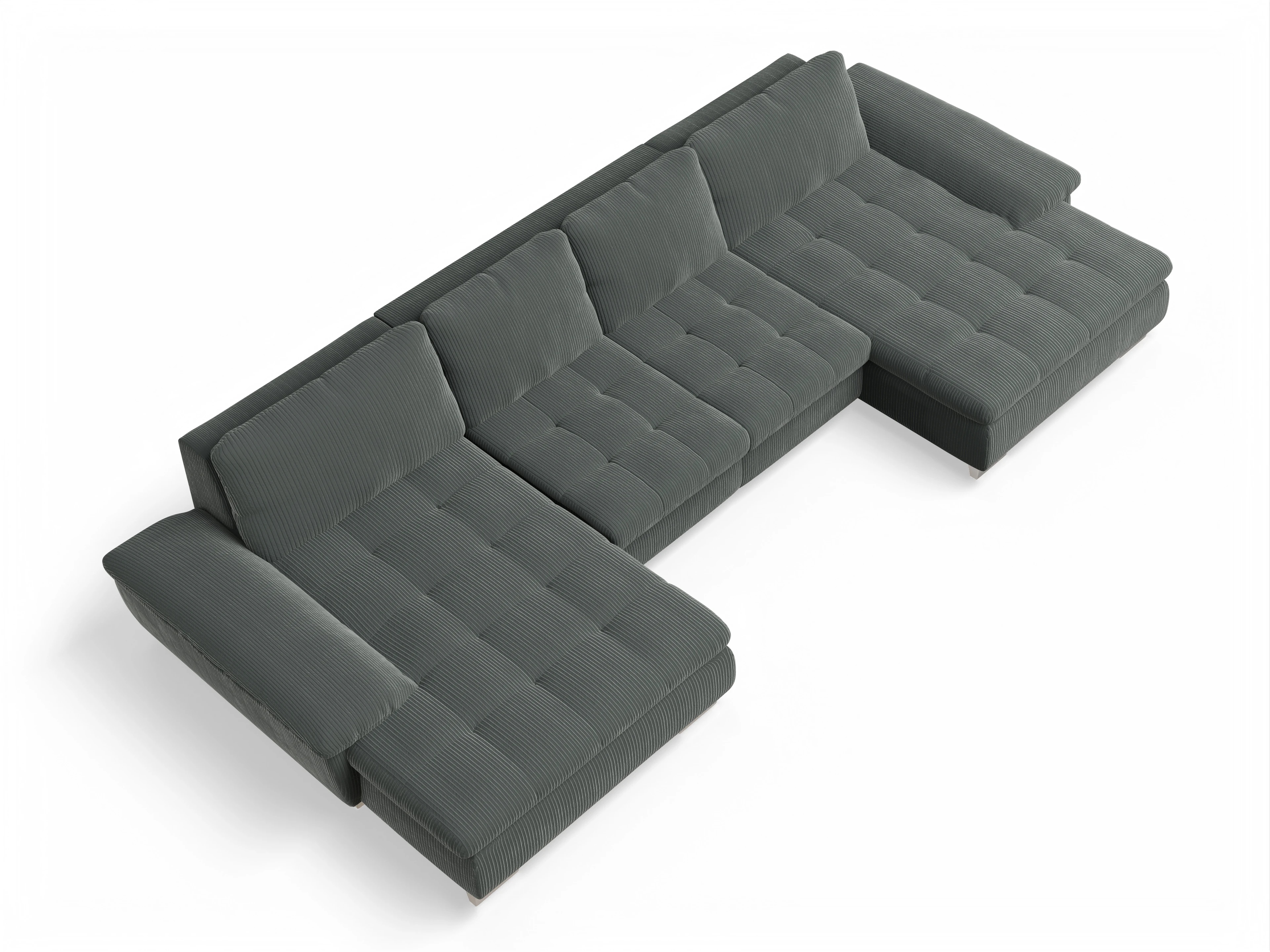 Ansicht des Produktes SC Smart 1007 Wohnlandschaft offen beidseitig in Stoff Grün