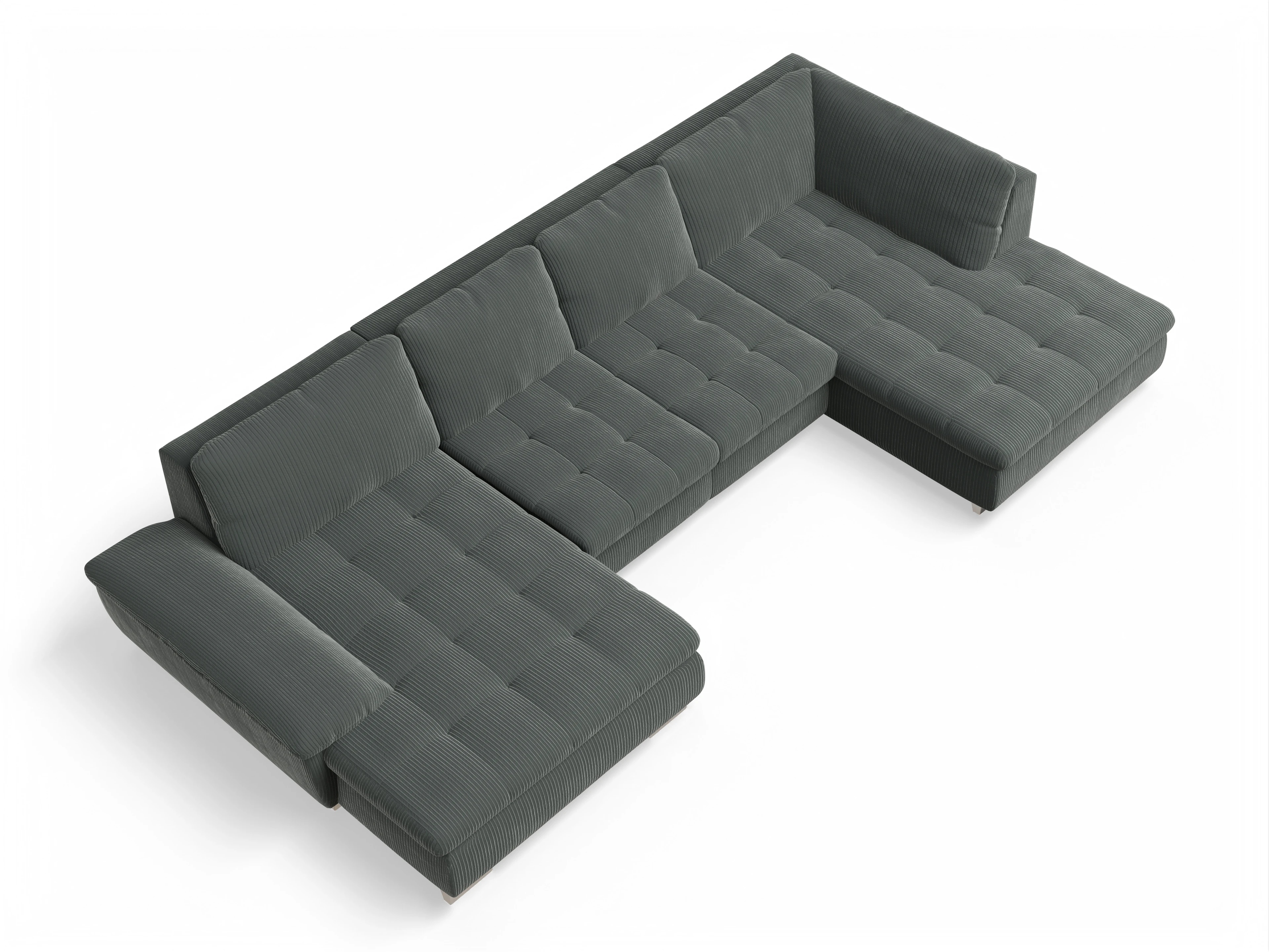 Ansicht des Produktes SC Smart 1007 Wohnlandschaft offen beidseitig in Stoff Grün