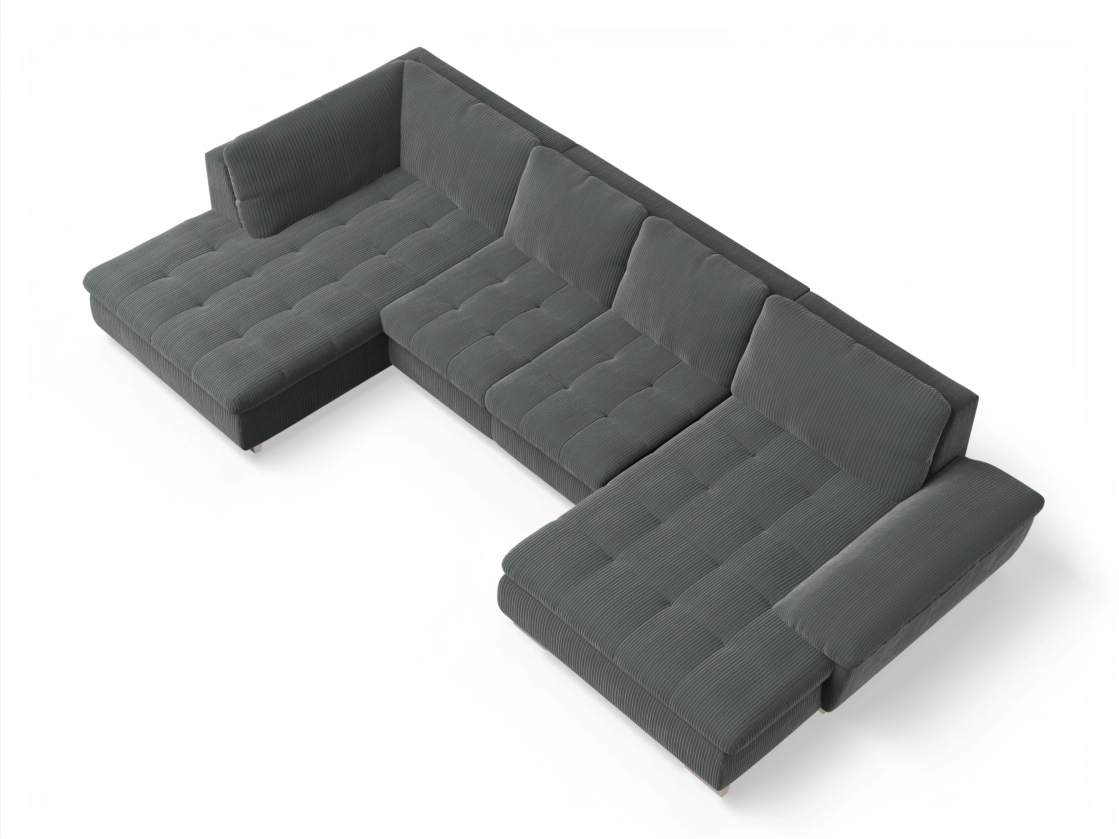 Ansicht des Produktes SC Smart 1007 Wohnlandschaft offen beidseitig in Stoff Grün