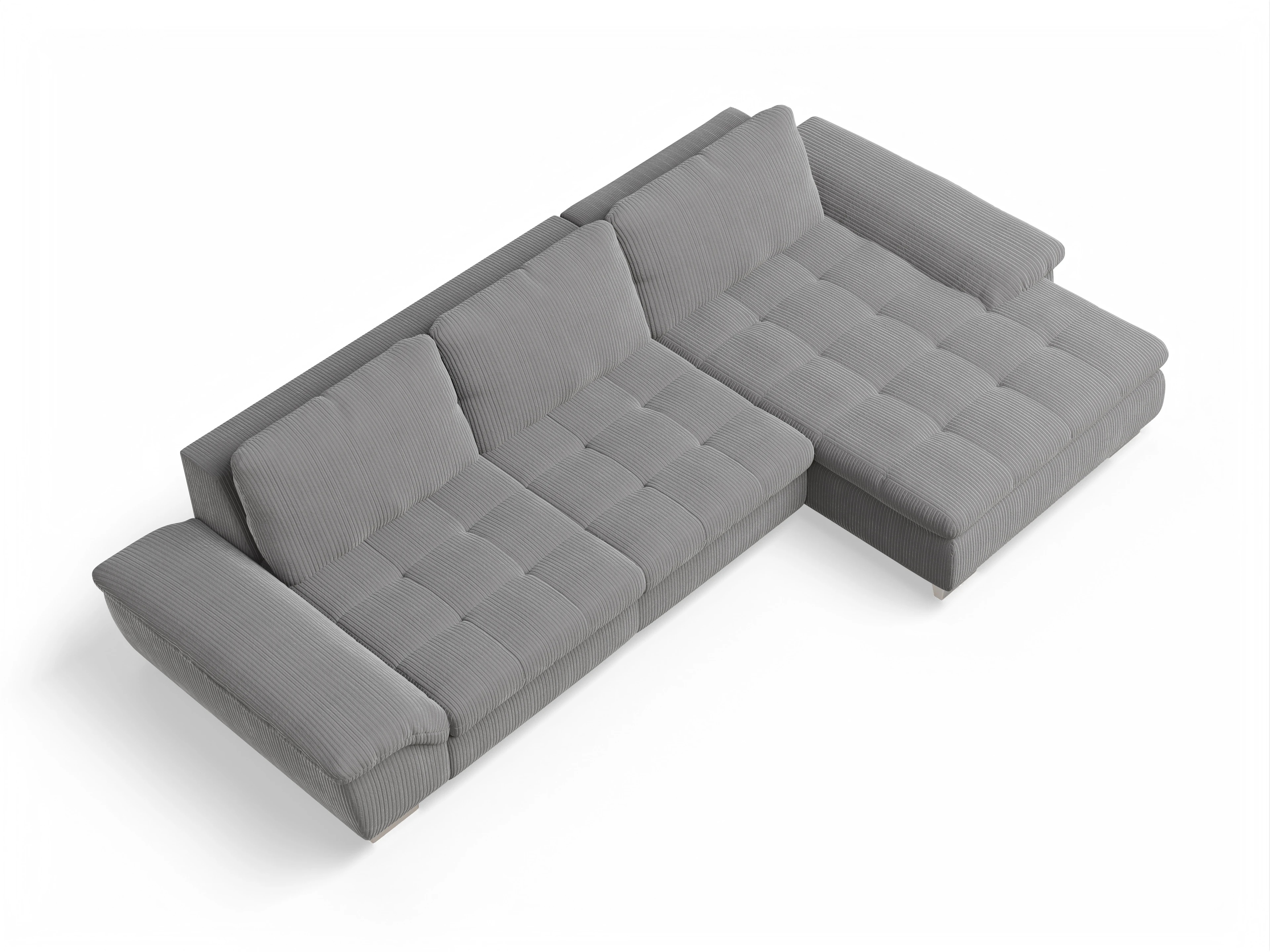 Ansicht des Produktes SC Smart 1007 Ecksofa rechts Abschluss offen in Stoff Grau