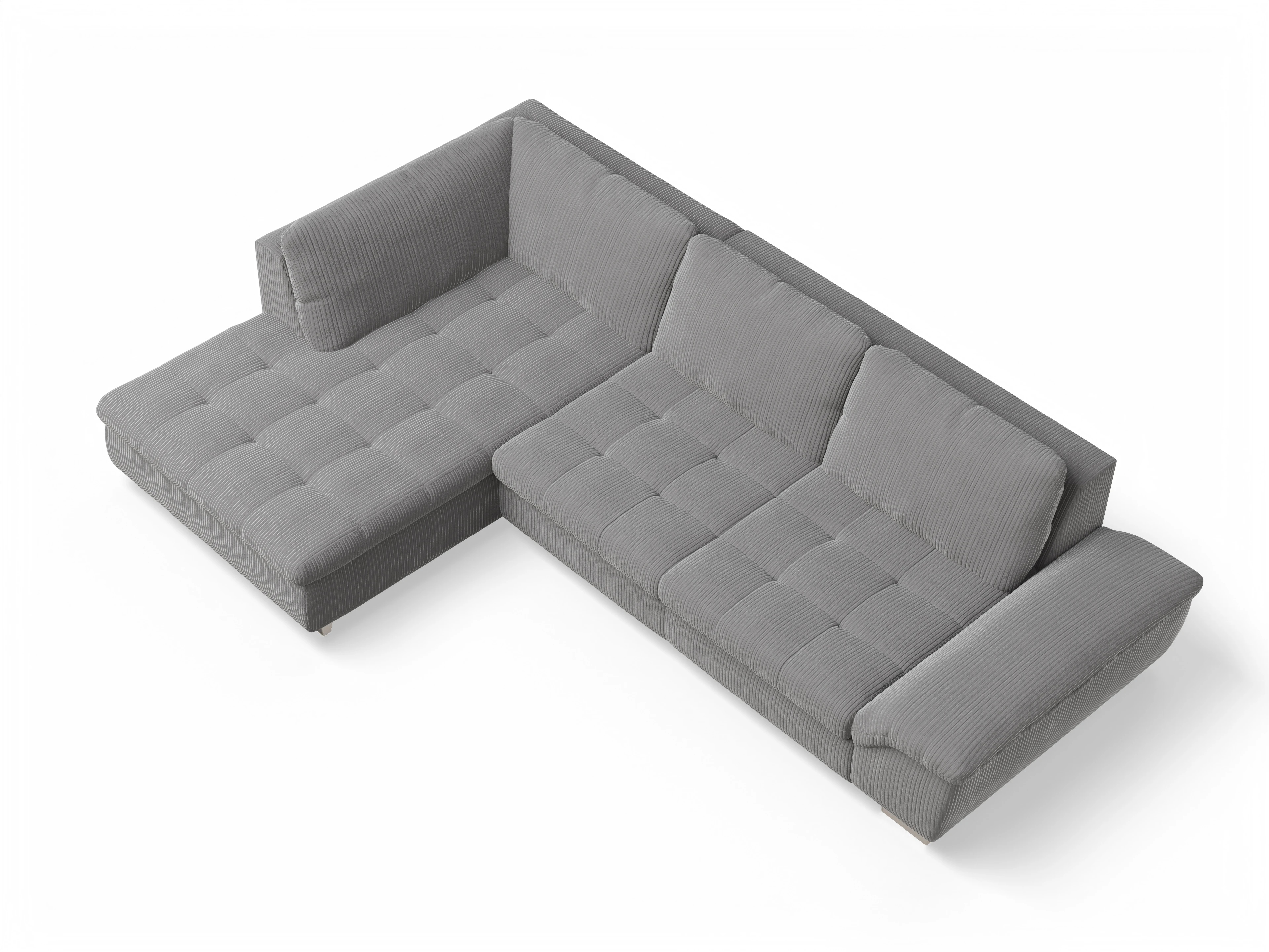 Ansicht des Produktes SC Smart 1007 Ecksofa links Abschluss offen in Stoff Grau