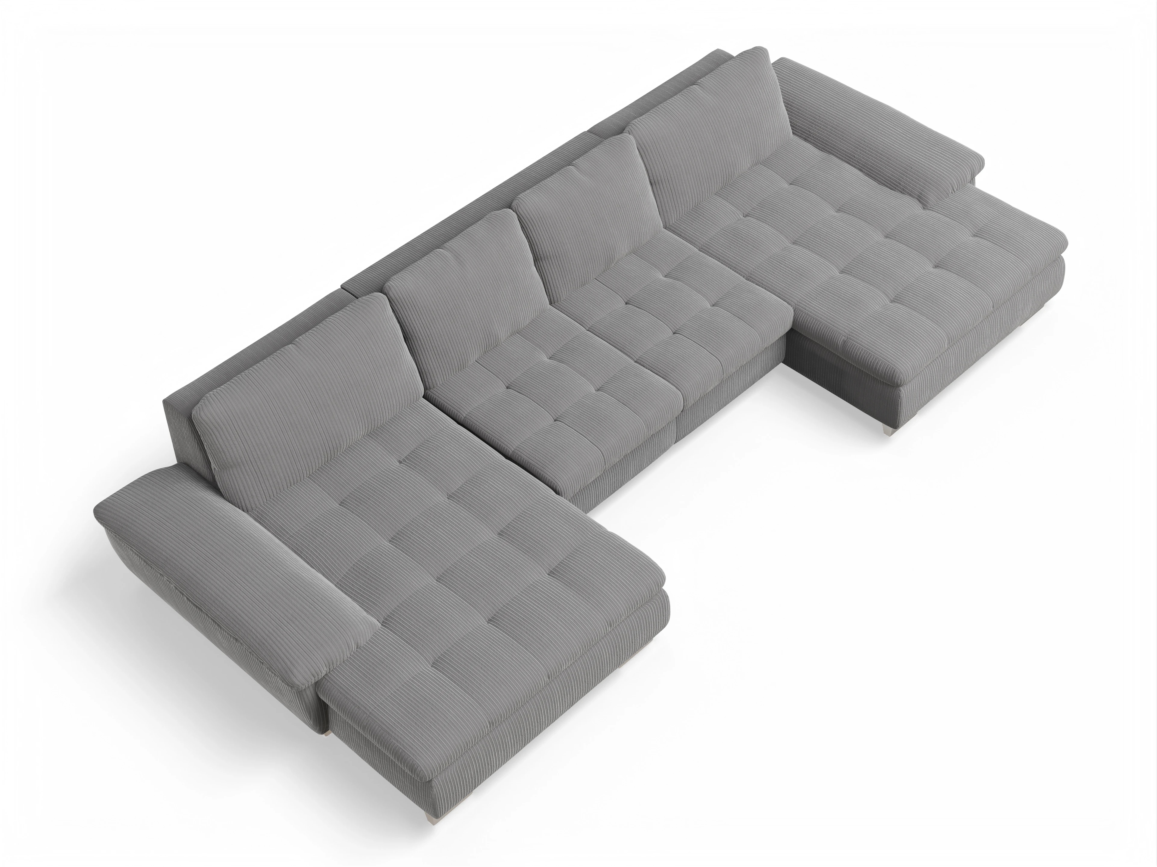 Ansicht des Produktes SC Smart 1007 Wohnlandschaft offen beidseitig in Stoff Grau