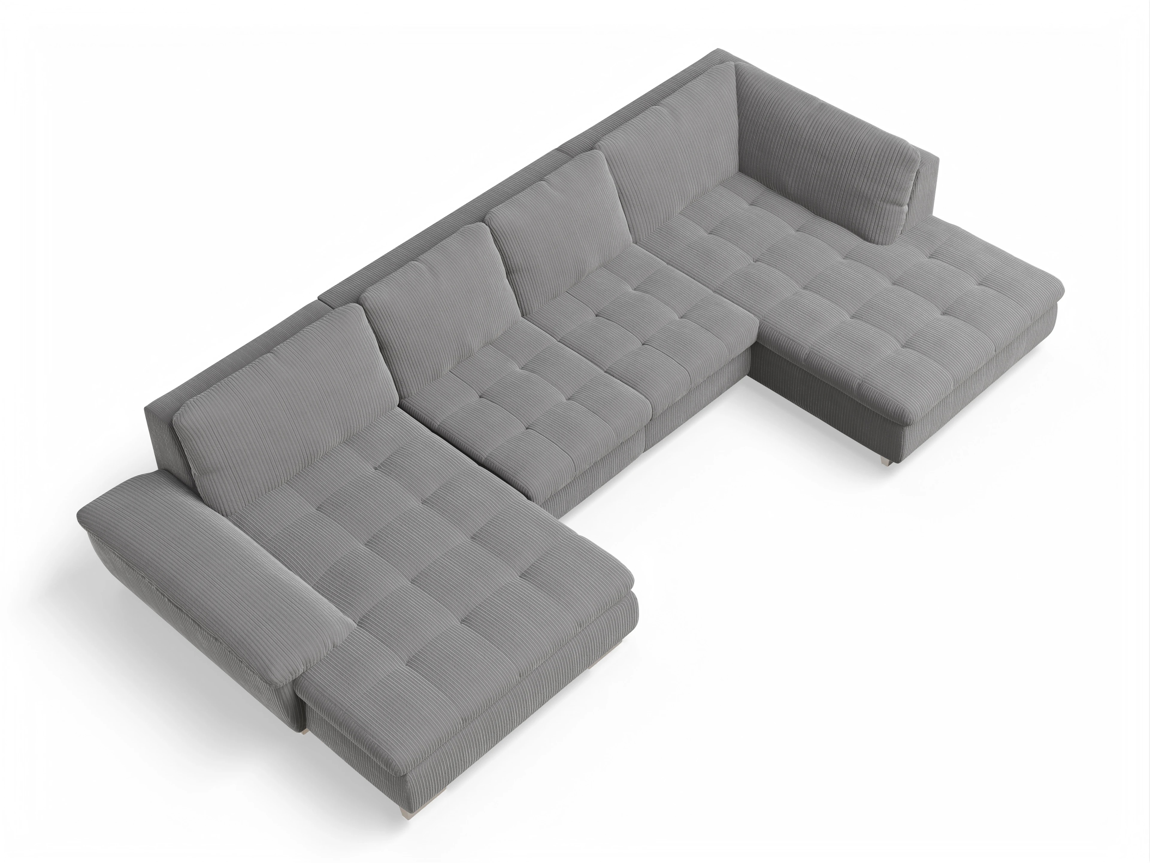 Ansicht des Produktes SC Smart 1007 Wohnlandschaft offen beidseitig in Stoff Grau