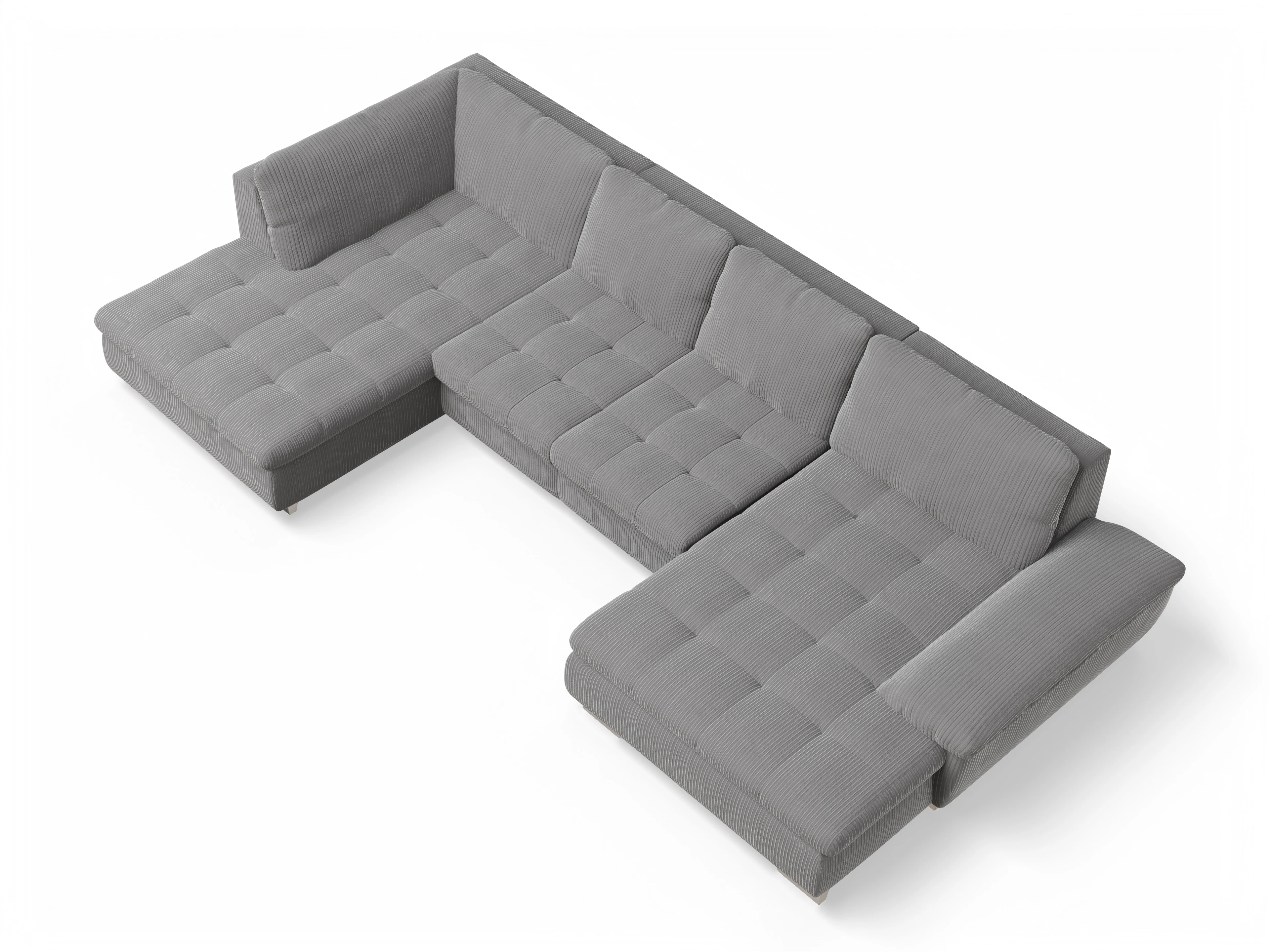 Ansicht des Produktes SC Smart 1007 Wohnlandschaft offen beidseitig in Stoff Grau