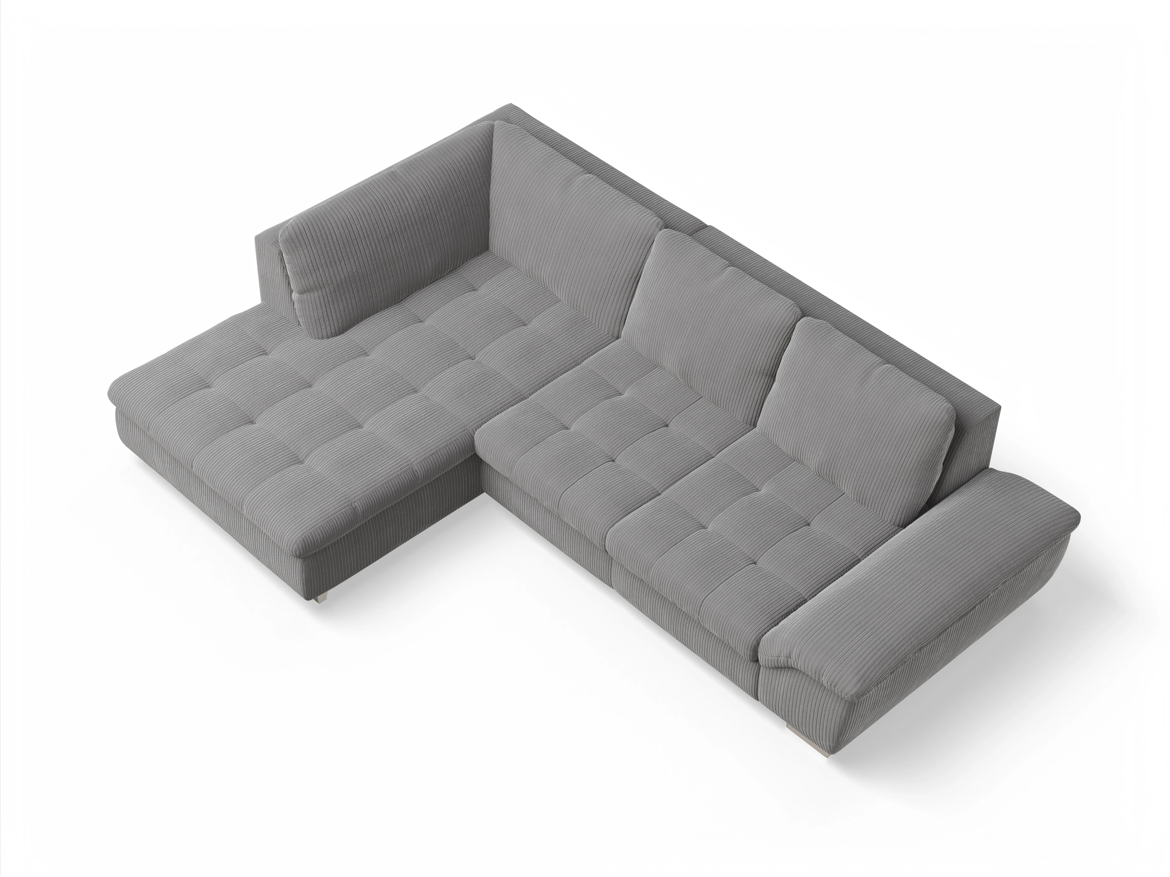 Ansicht des Produktes SC Smart 1007 Ecksofa links Abschluss offen in Stoff Grau