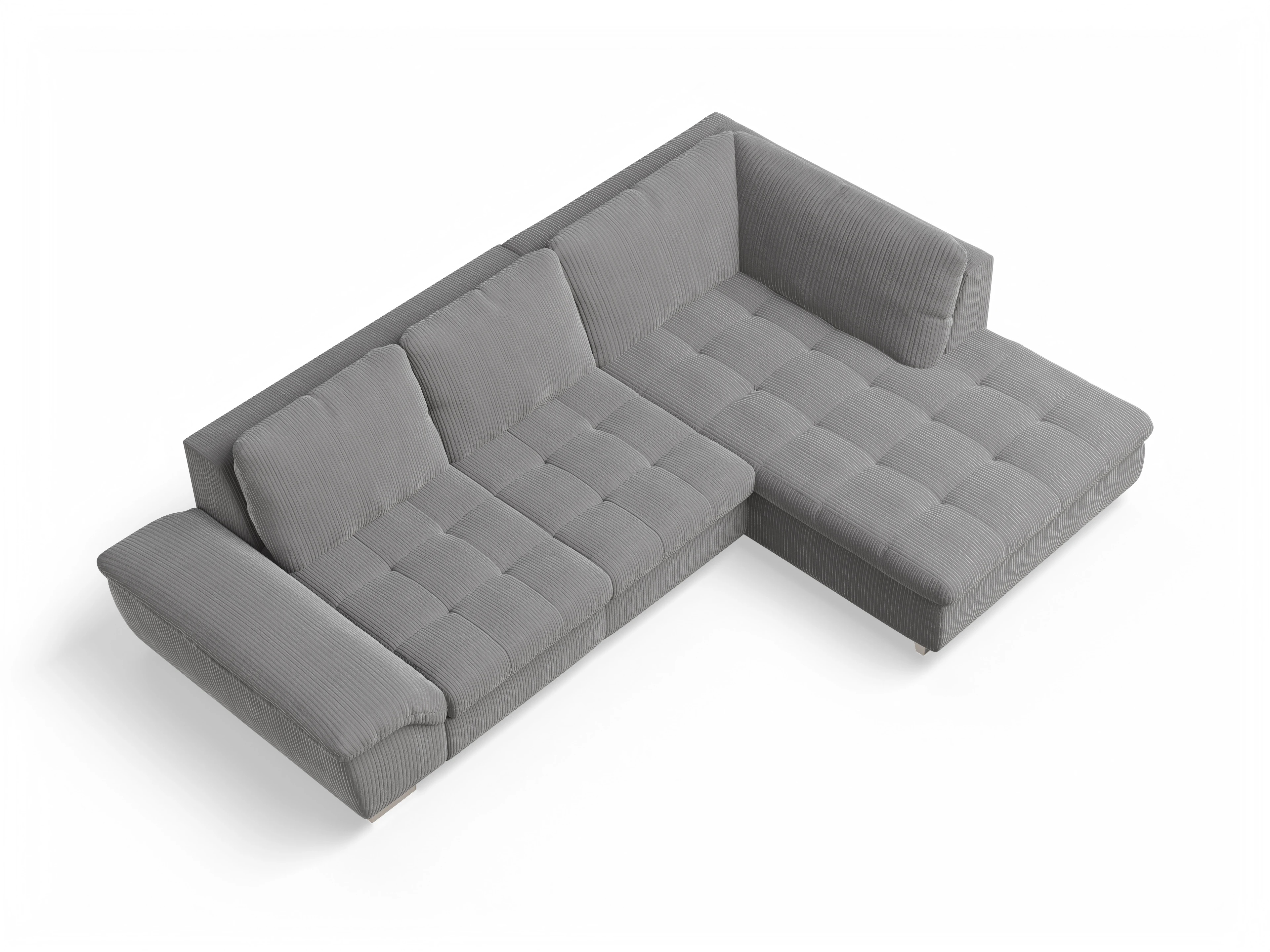 Ansicht des Produktes SC Smart 1007 Ecksofa rechts Abschluss offen in Stoff Grau