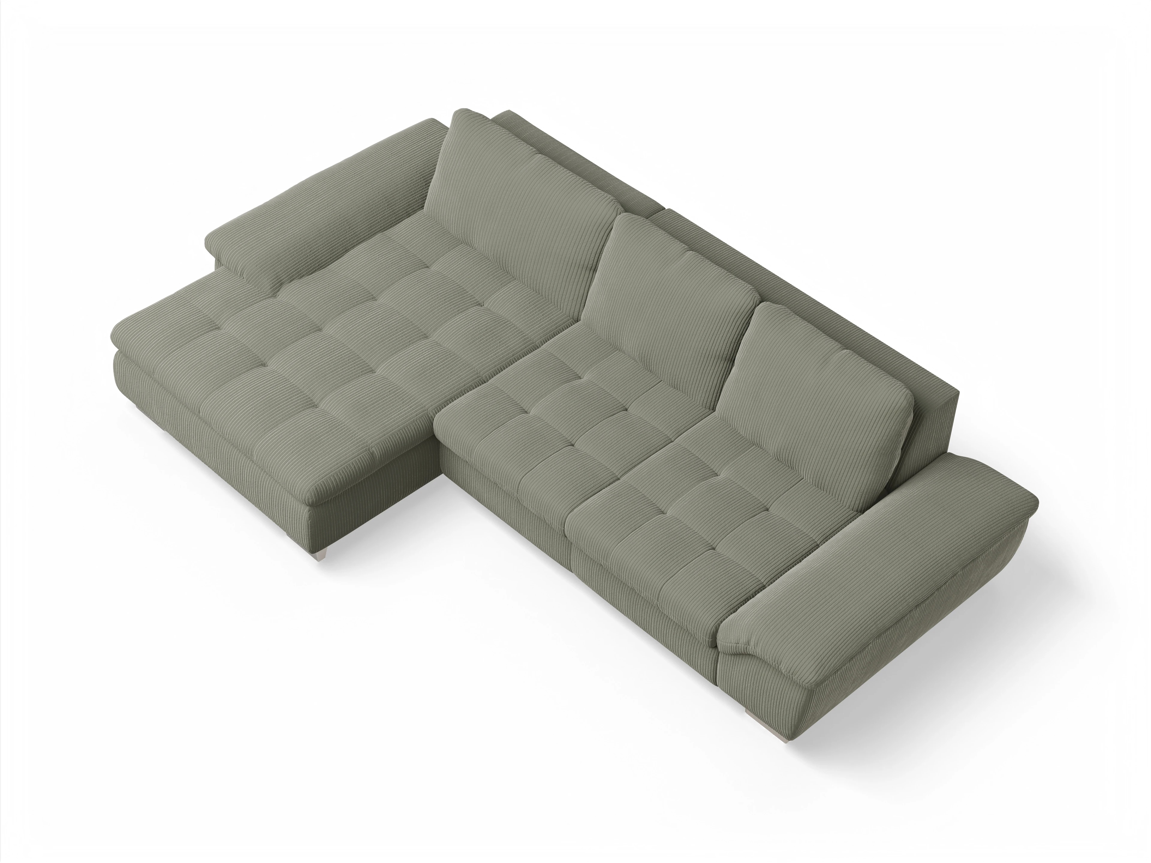 Ansicht des Produktes SC Smart 1007 Ecksofa links Abschluss offen in Stoff Grün