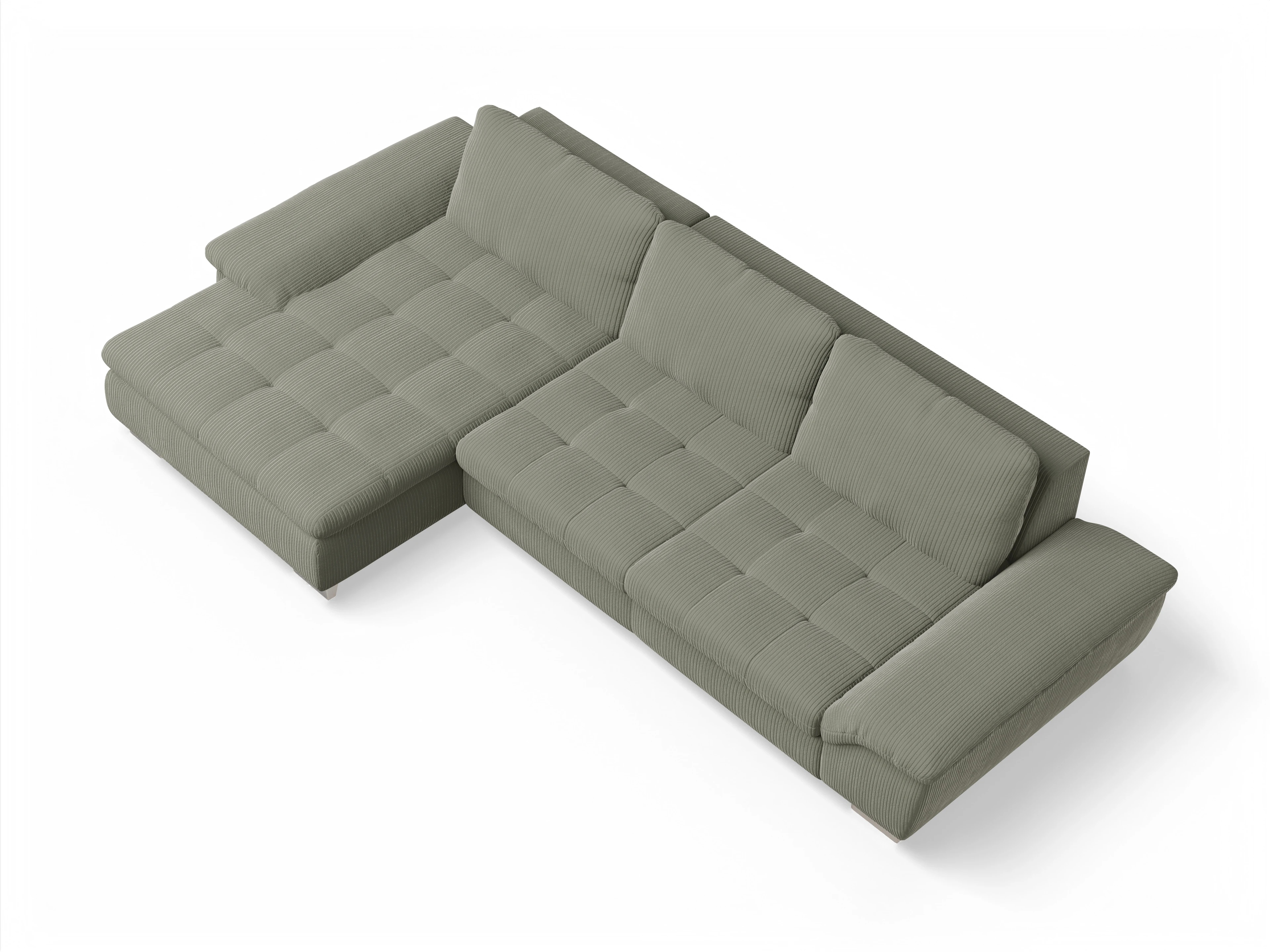 Ansicht des Produktes SC Smart 1007 Ecksofa links Abschluss offen in Stoff Grün