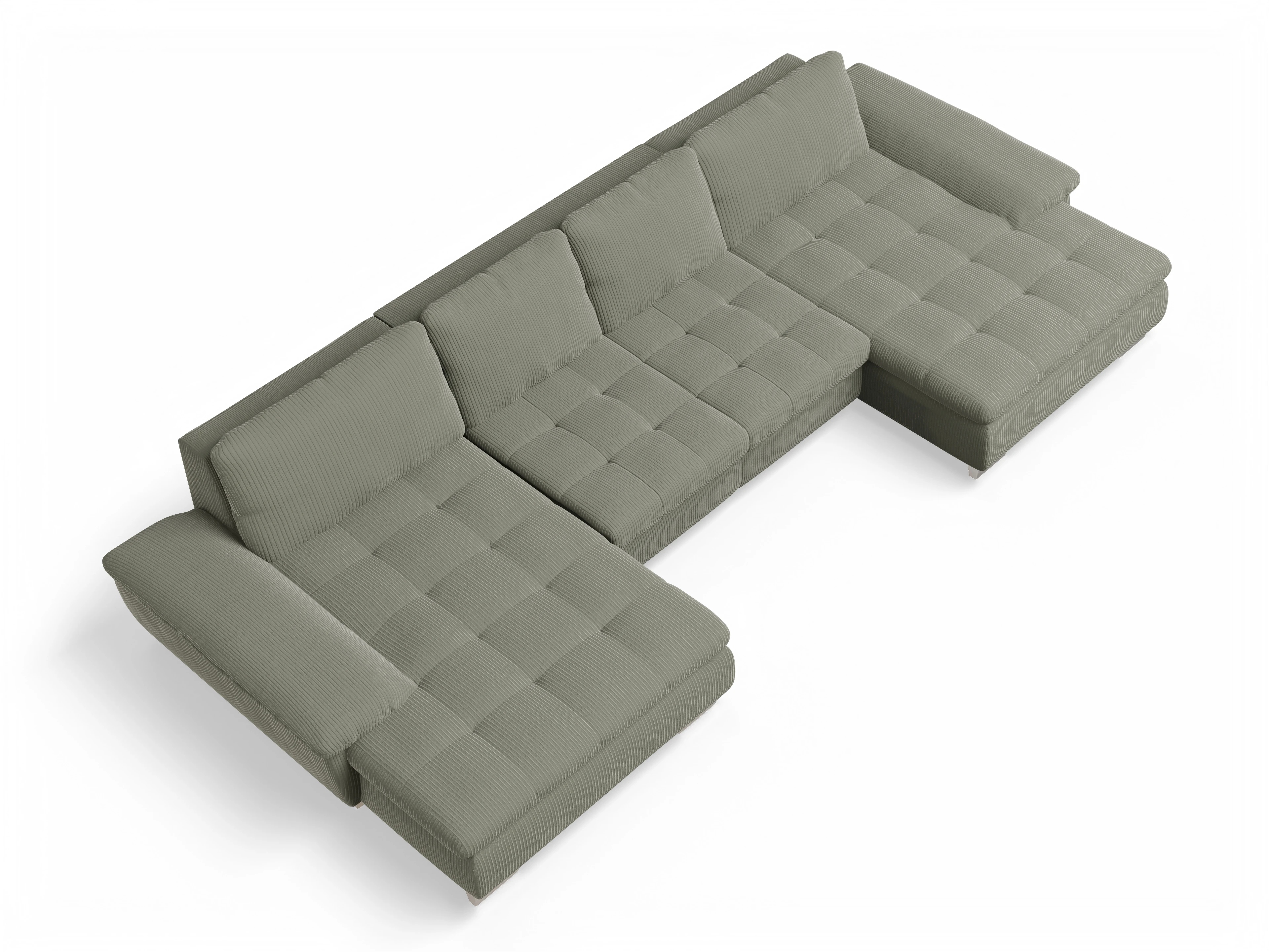 Ansicht des Produktes SC Smart 1007 Wohnlandschaft offen beidseitig in Stoff Grün