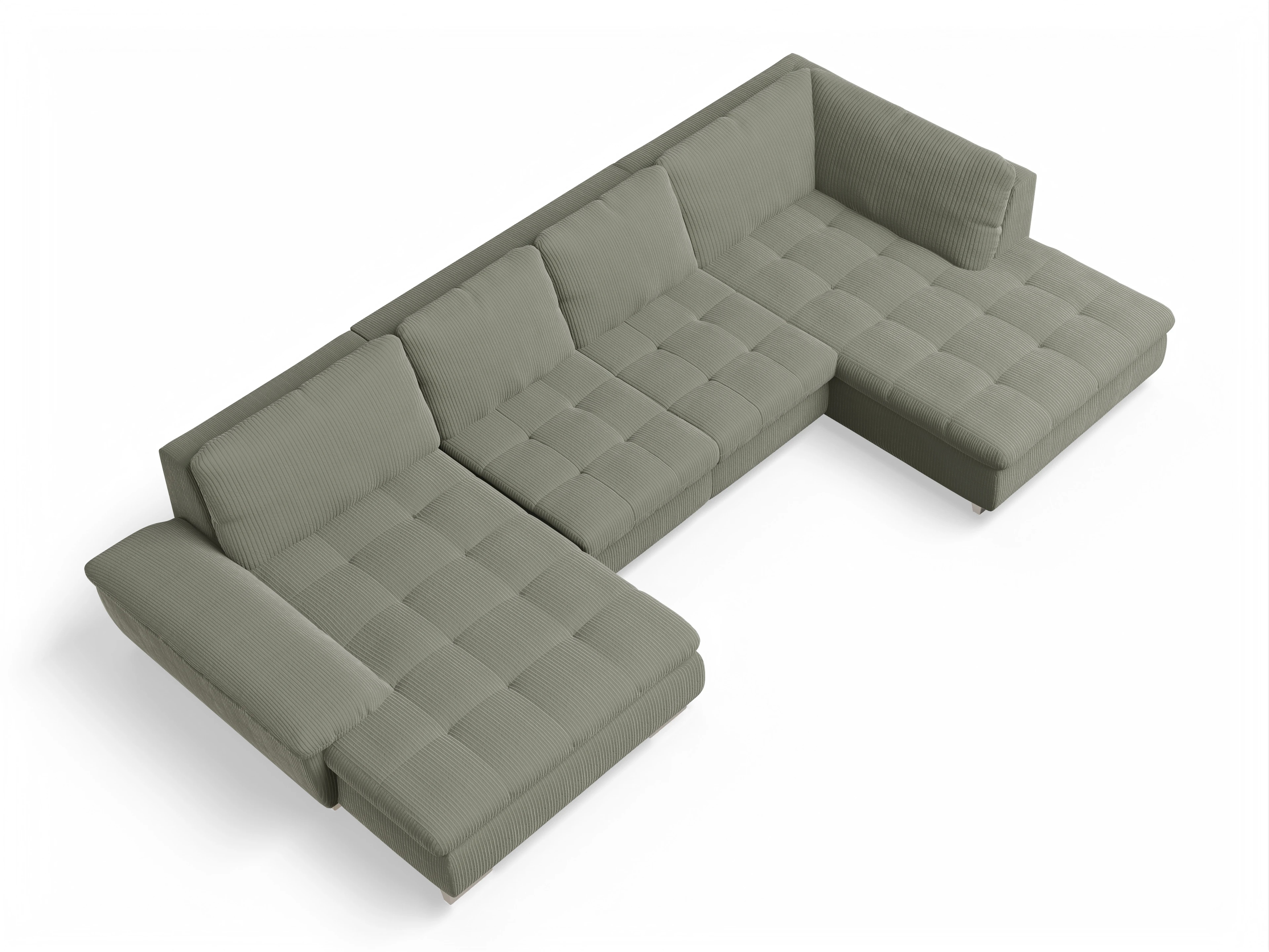 Ansicht des Produktes SC Smart 1007 Wohnlandschaft offen beidseitig in Stoff Grün