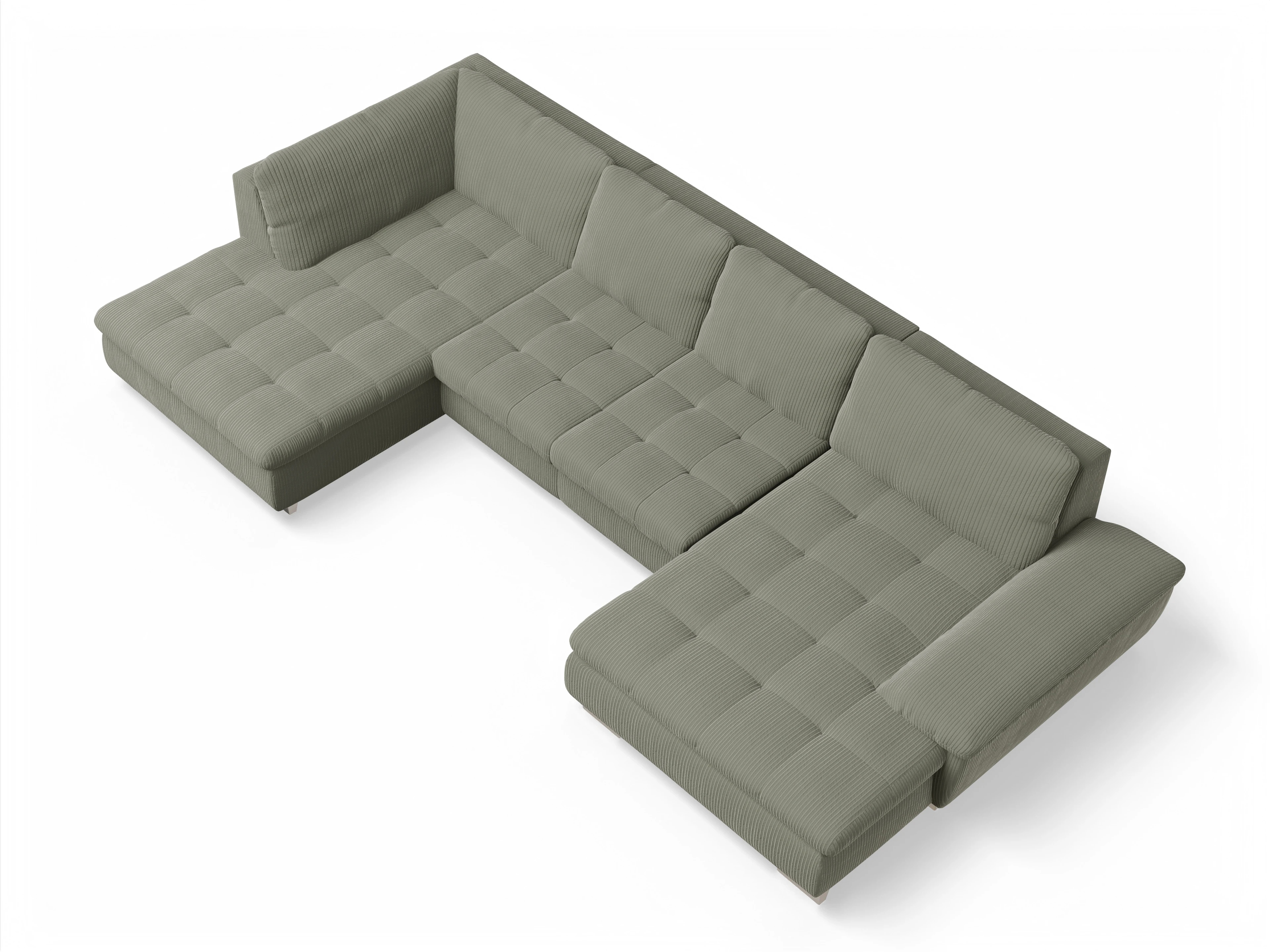 Ansicht des Produktes SC Smart 1007 Wohnlandschaft offen beidseitig in Stoff Grün