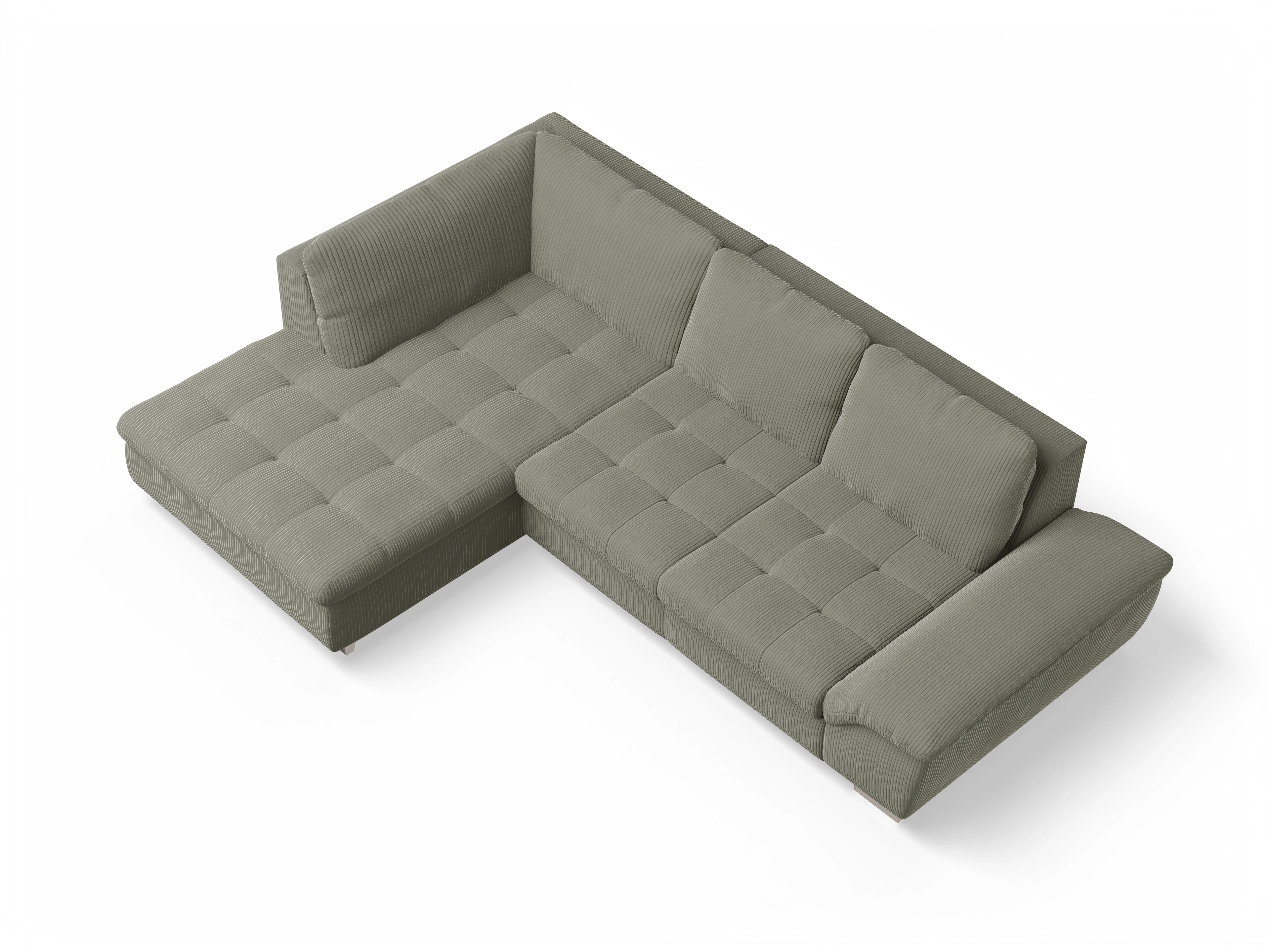 Ansicht des Produktes SC Smart 1007 Ecksofa links Abschluss offen in Stoff Grün