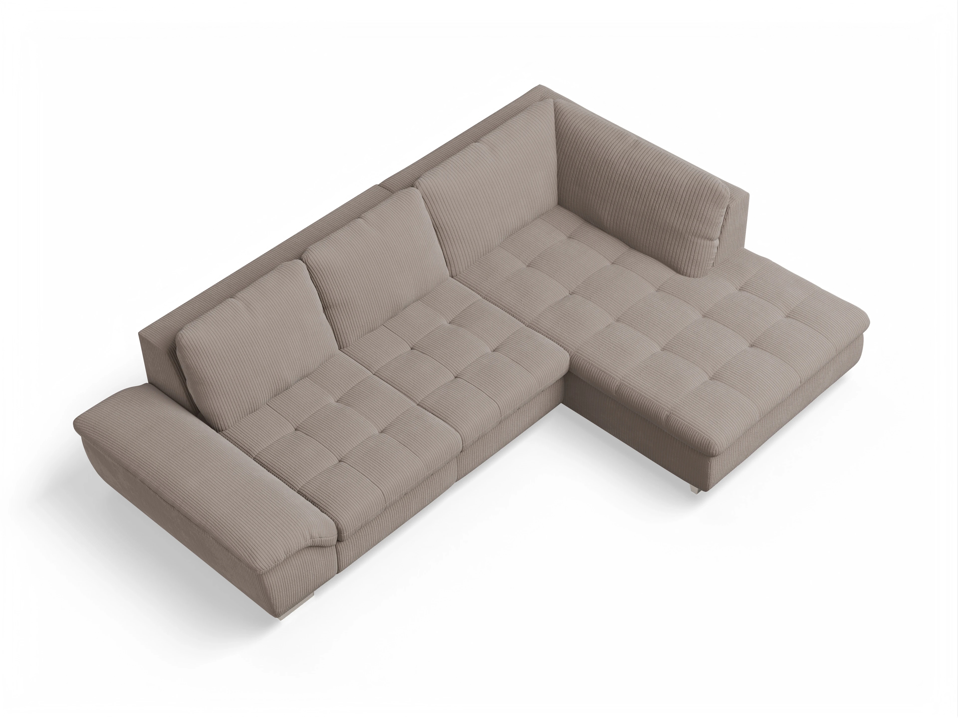 Ansicht des Produktes SC Smart 1007 Ecksofa rechts Abschluss offen in Stoff Braun