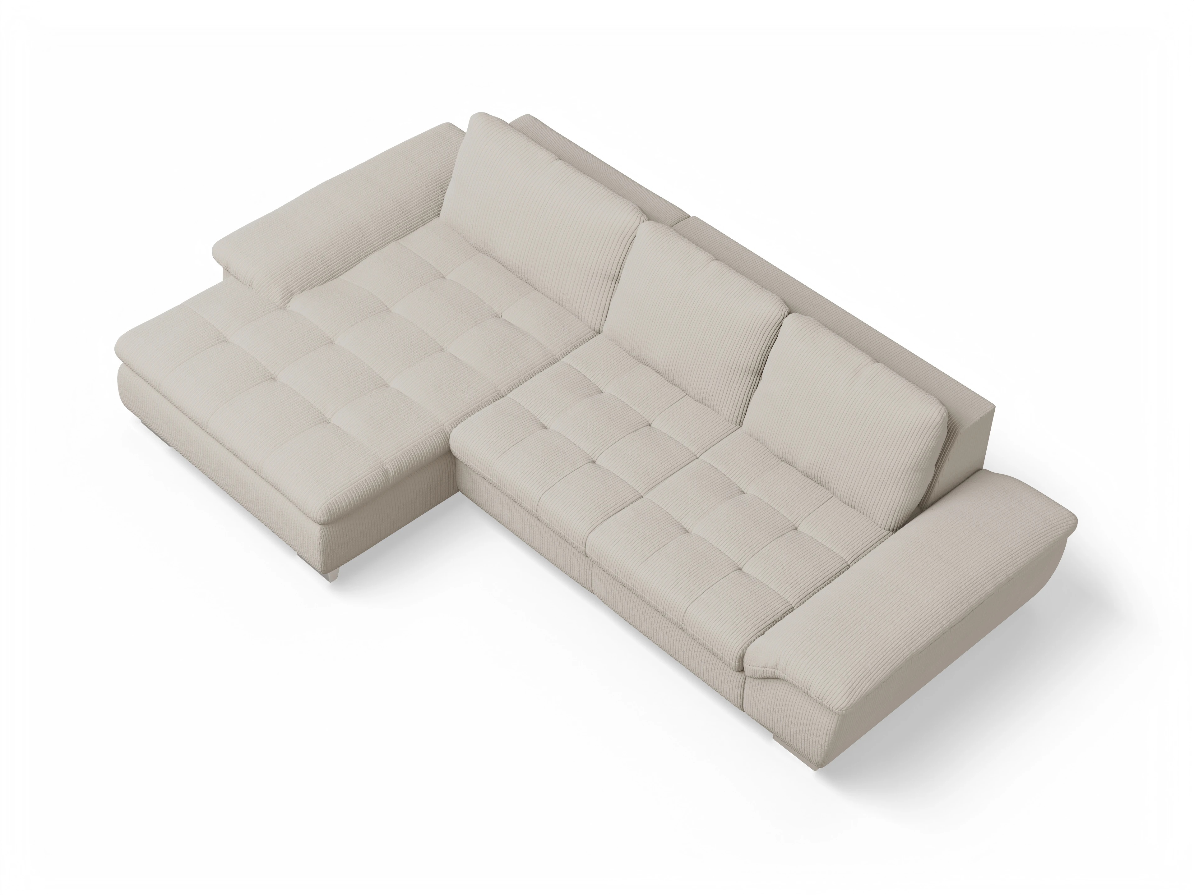 Ansicht des Produktes SC Smart 1007 Ecksofa links Abschluss offen in Stoff Beige