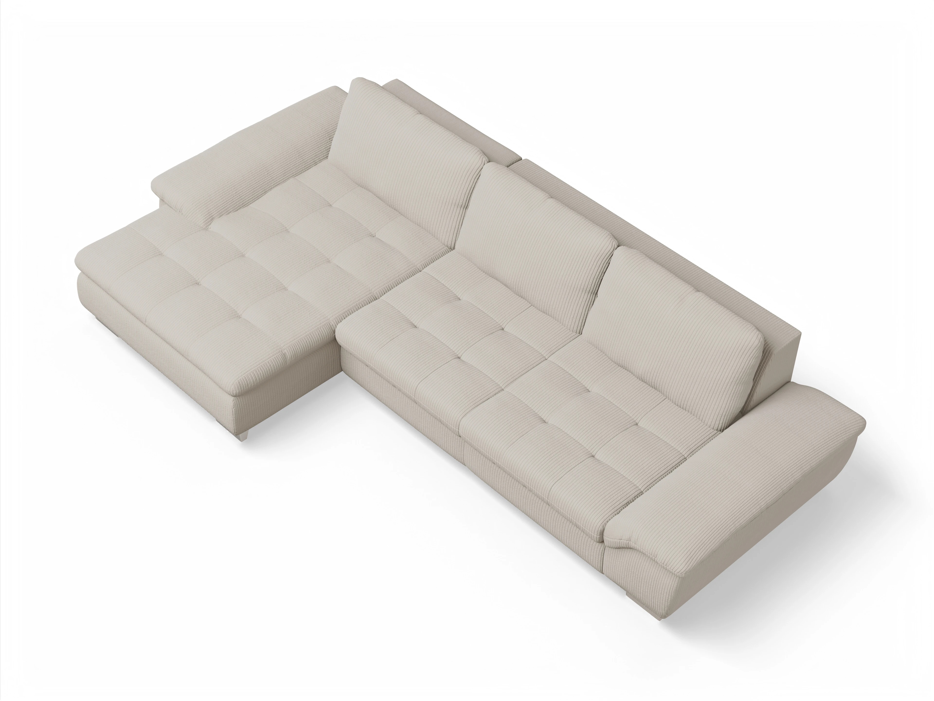 Ansicht des Produktes SC Smart 1007 Ecksofa links Abschluss offen in Stoff Beige