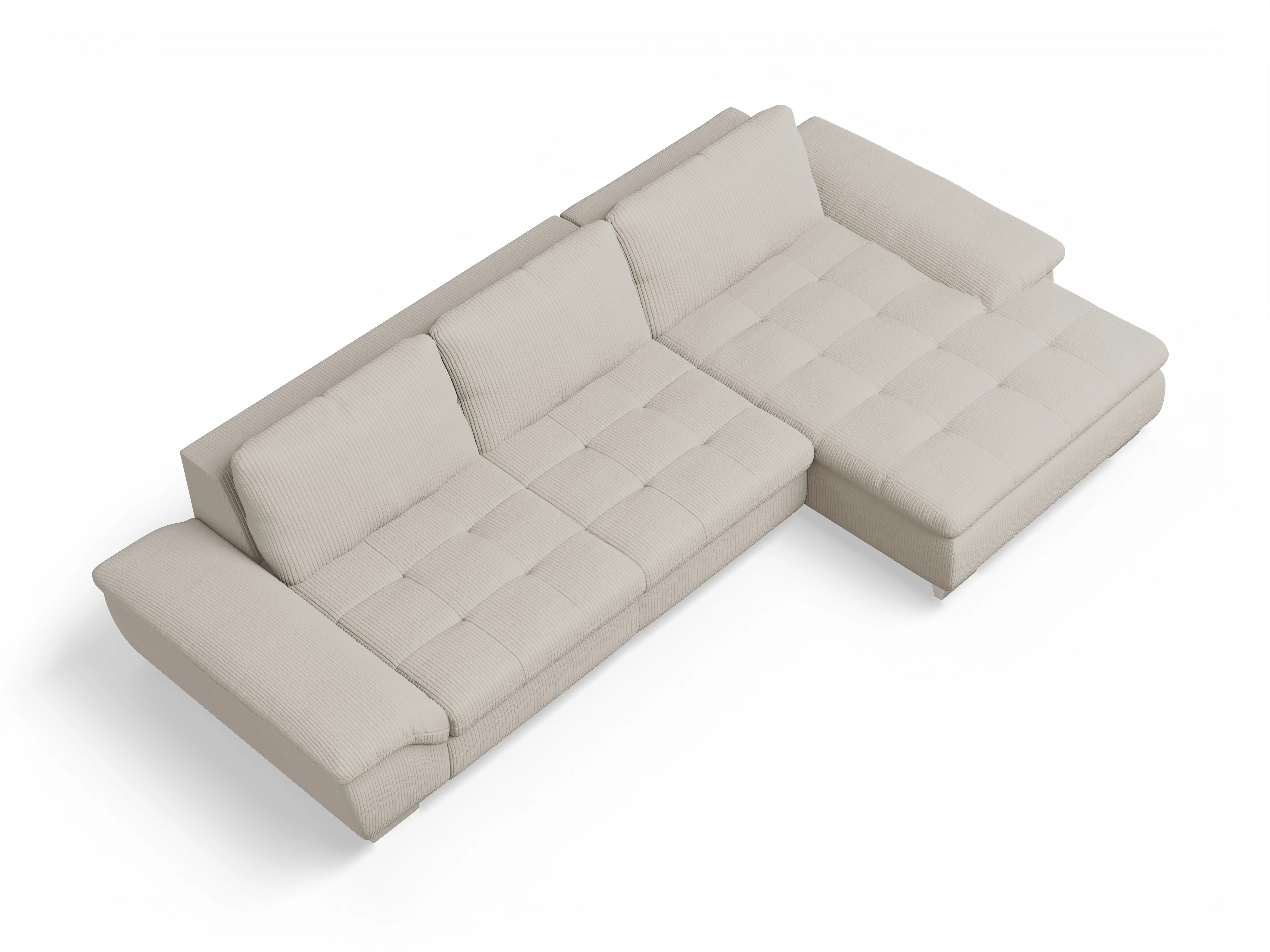 Ansicht des Produktes SC Smart 1007 Ecksofa rechts Abschluss offen in Stoff Beige