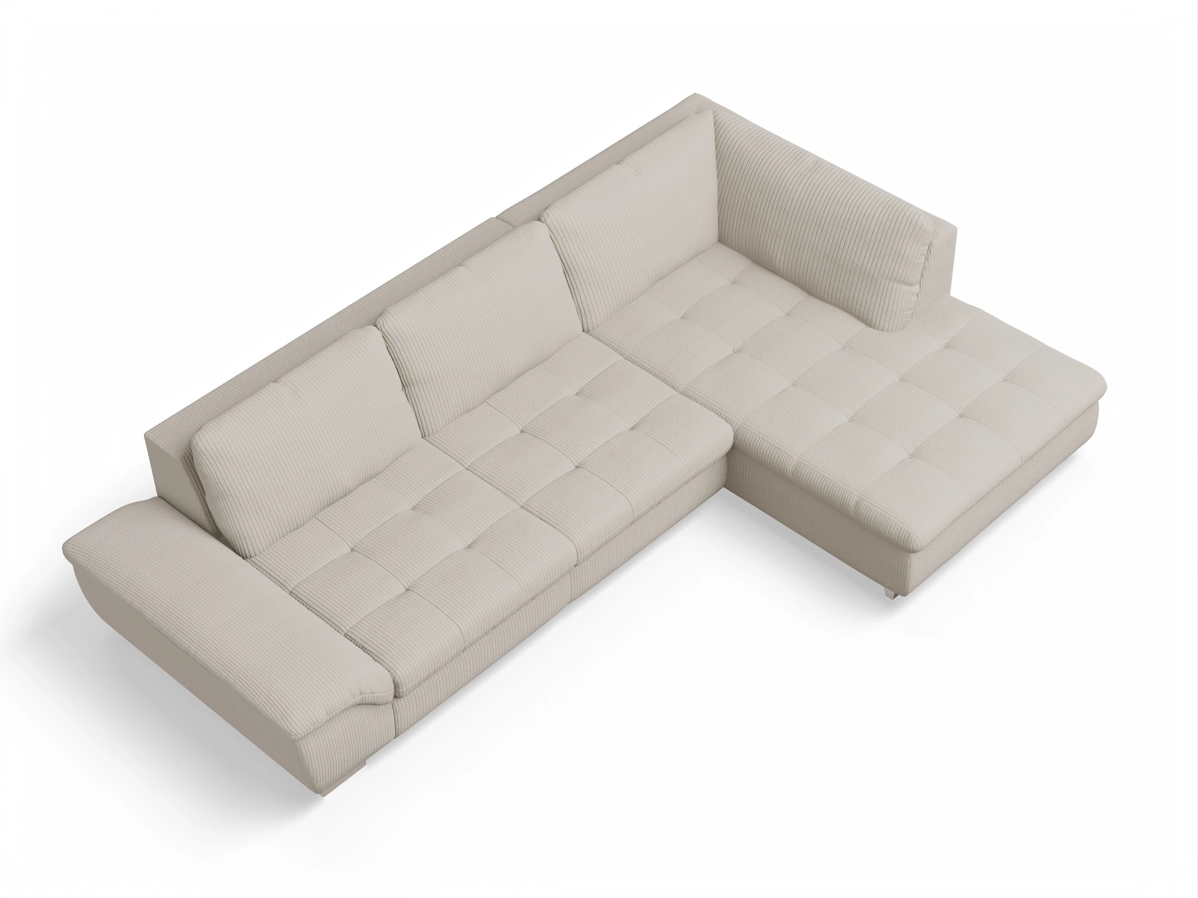 Ansicht des Produktes SC Smart 1007 Ecksofa rechts Abschluss offen in Stoff Beige