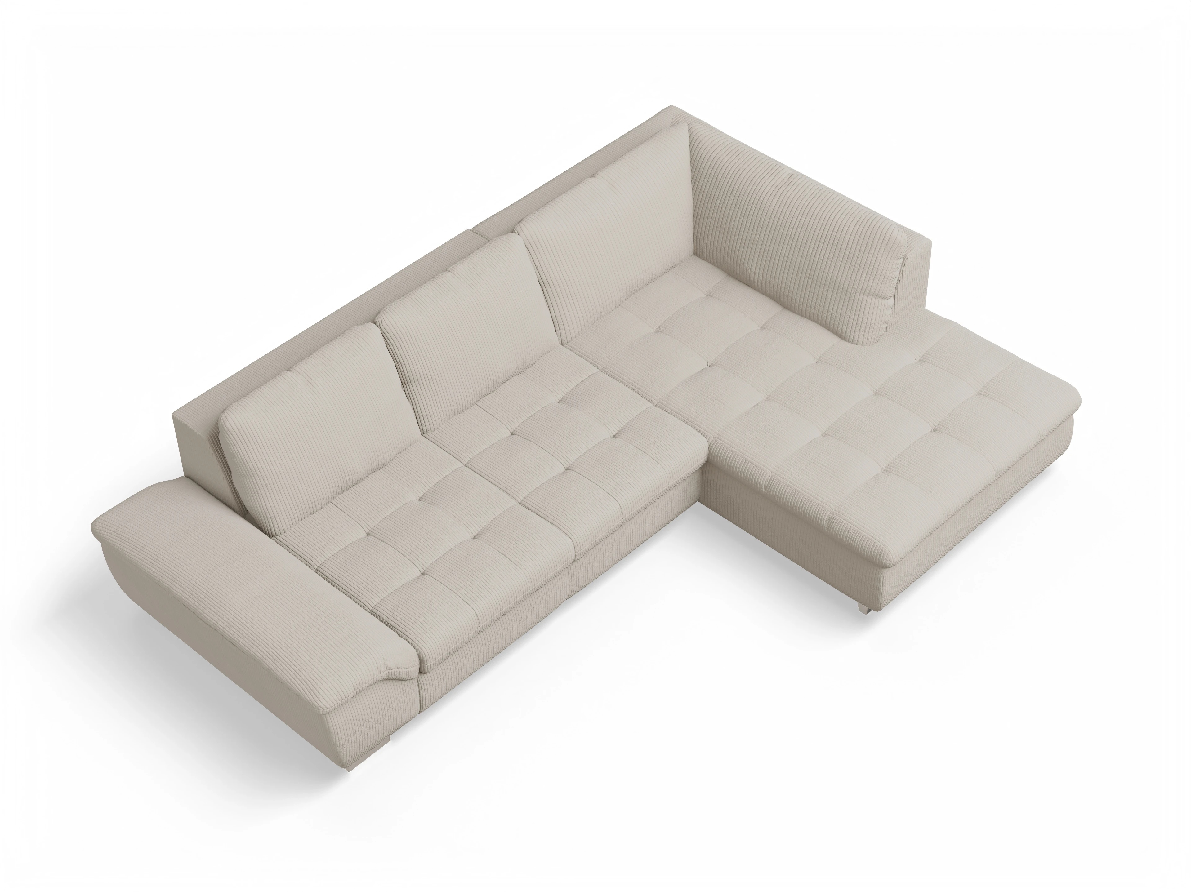 Ansicht des Produktes SC Smart 1007 Ecksofa rechts Abschluss offen in Stoff Beige