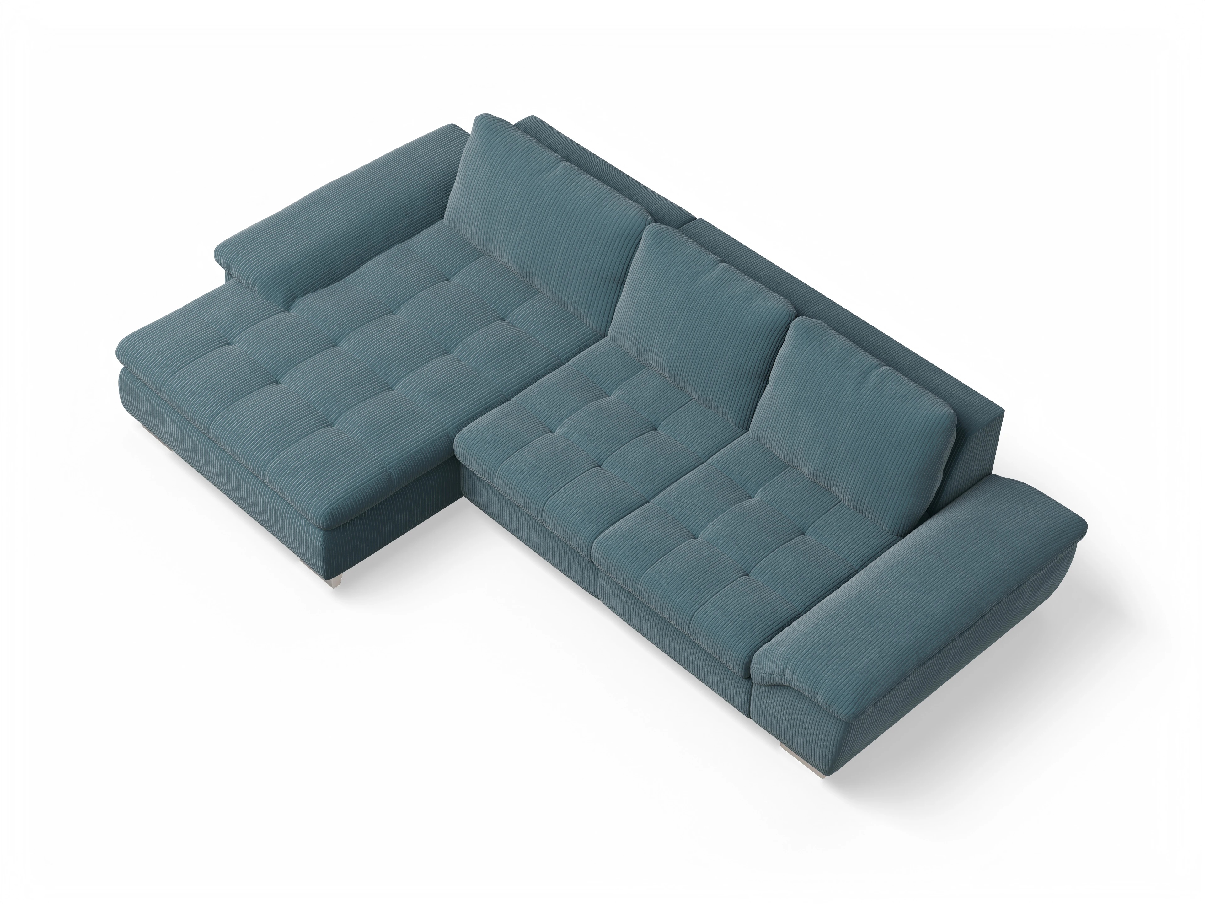 Ansicht des Produktes SC Smart 1007 Ecksofa links Abschluss offen in Stoff Blau