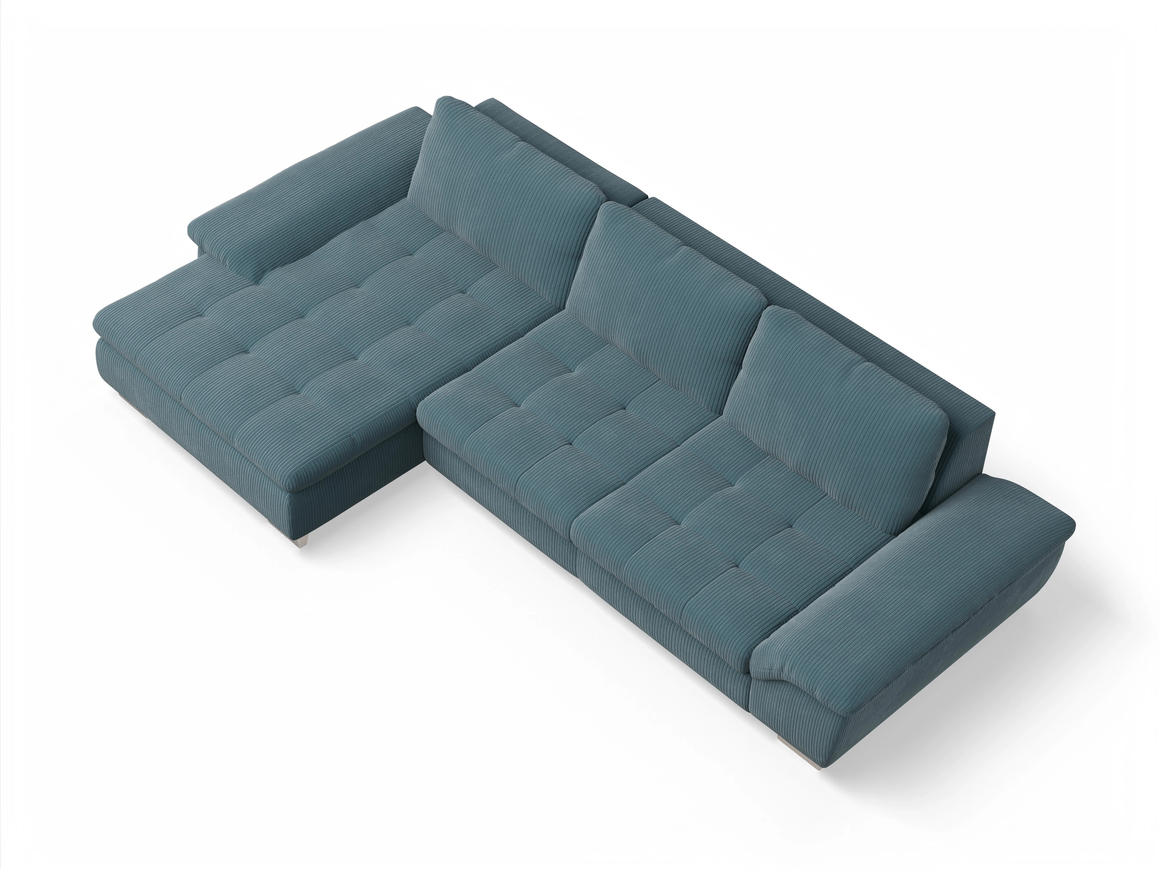 Ansicht des Produktes SC Smart 1007 Ecksofa links Abschluss offen in Stoff Blau