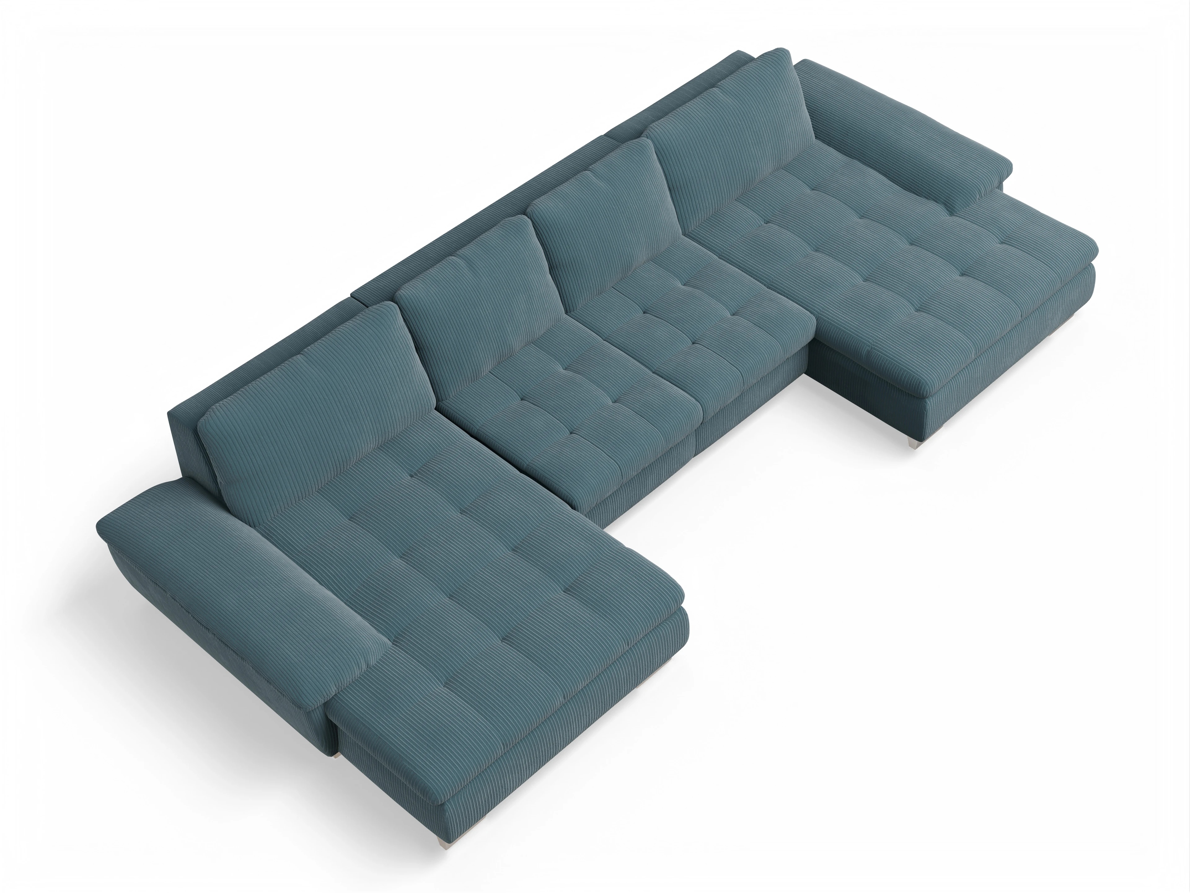 Ansicht des Produktes SC Smart 1007 Wohnlandschaft offen beidseitig in Stoff Blau