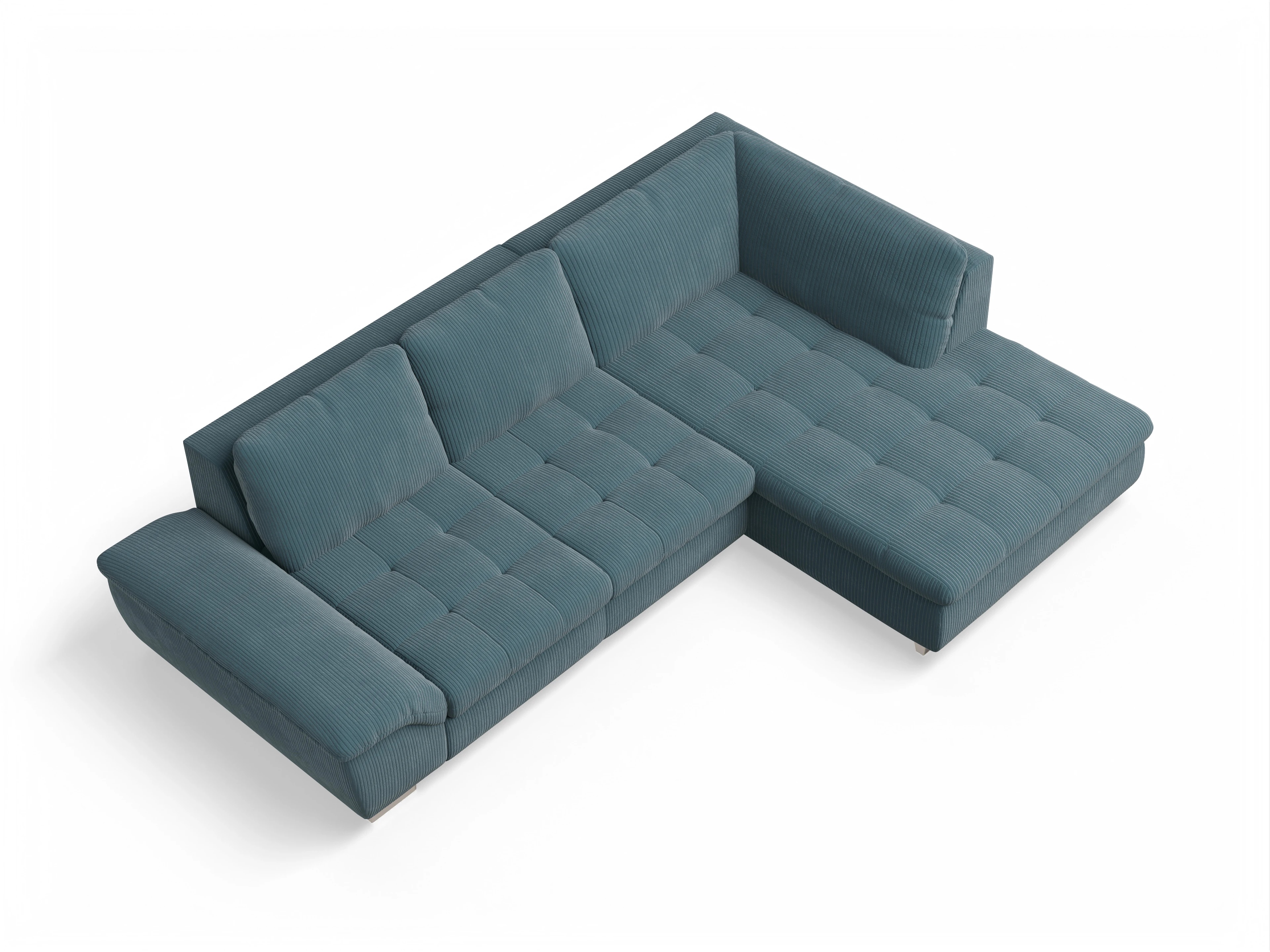 Ansicht des Produktes SC Smart 1007 Ecksofa rechts Abschluss offen in Stoff Blau